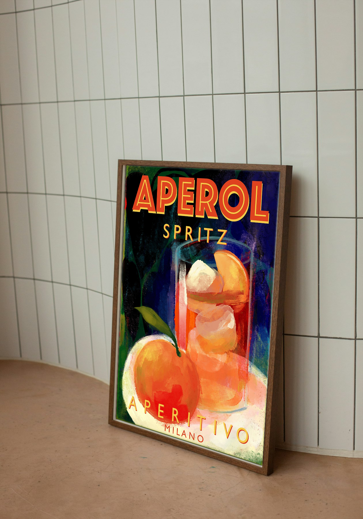 Aperol Spritz - Vibrant Illustrated Cocktail Poster