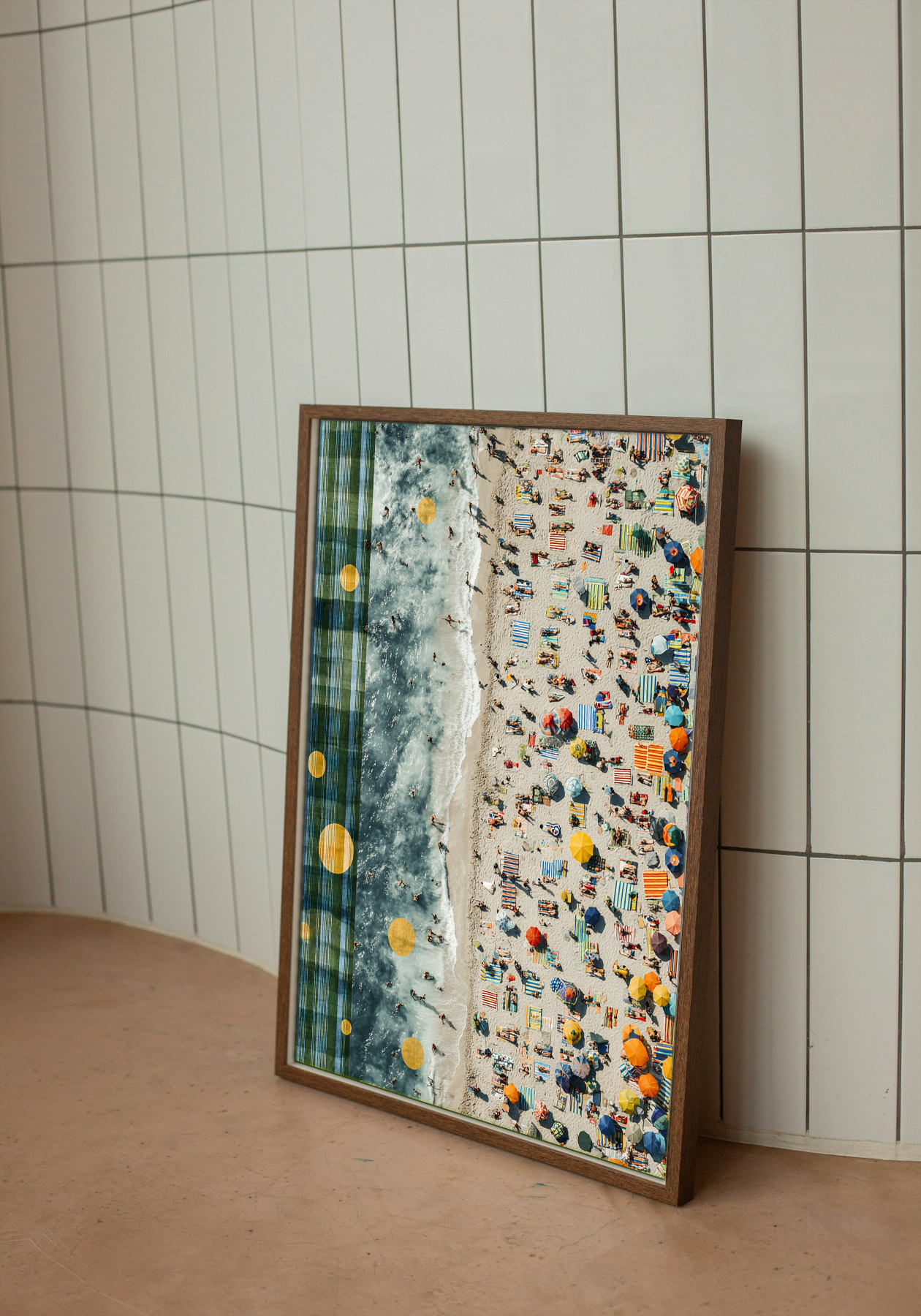 Beach Mosaic - Aerial View With Abstract Overlay