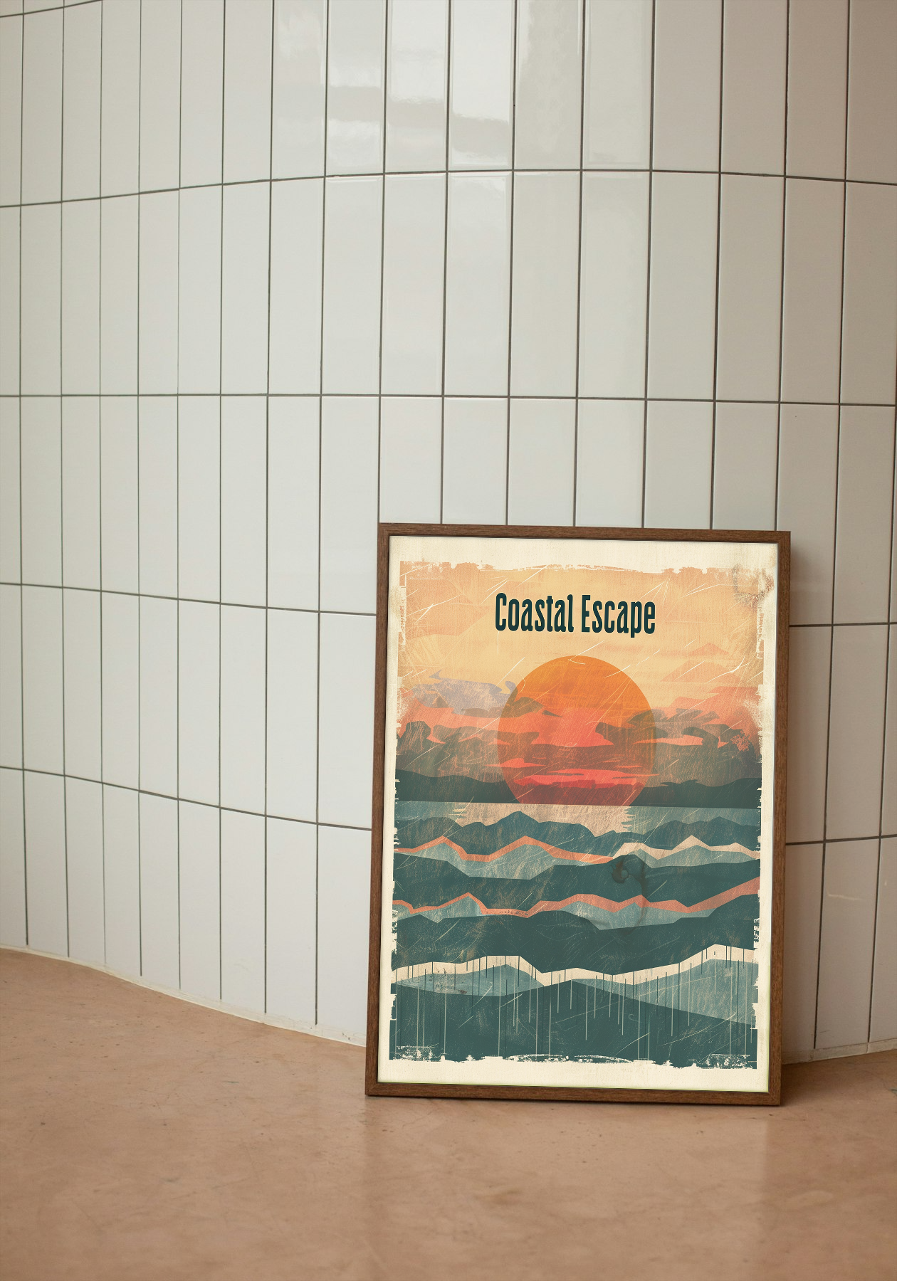 Coastal Escape - Vintage Sunset Seascape Poster