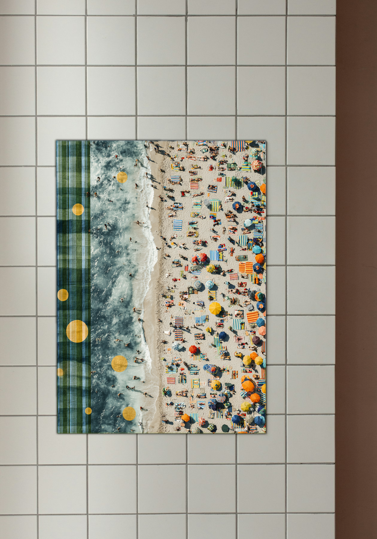 Beach Mosaic - Aerial View With Abstract Overlay
