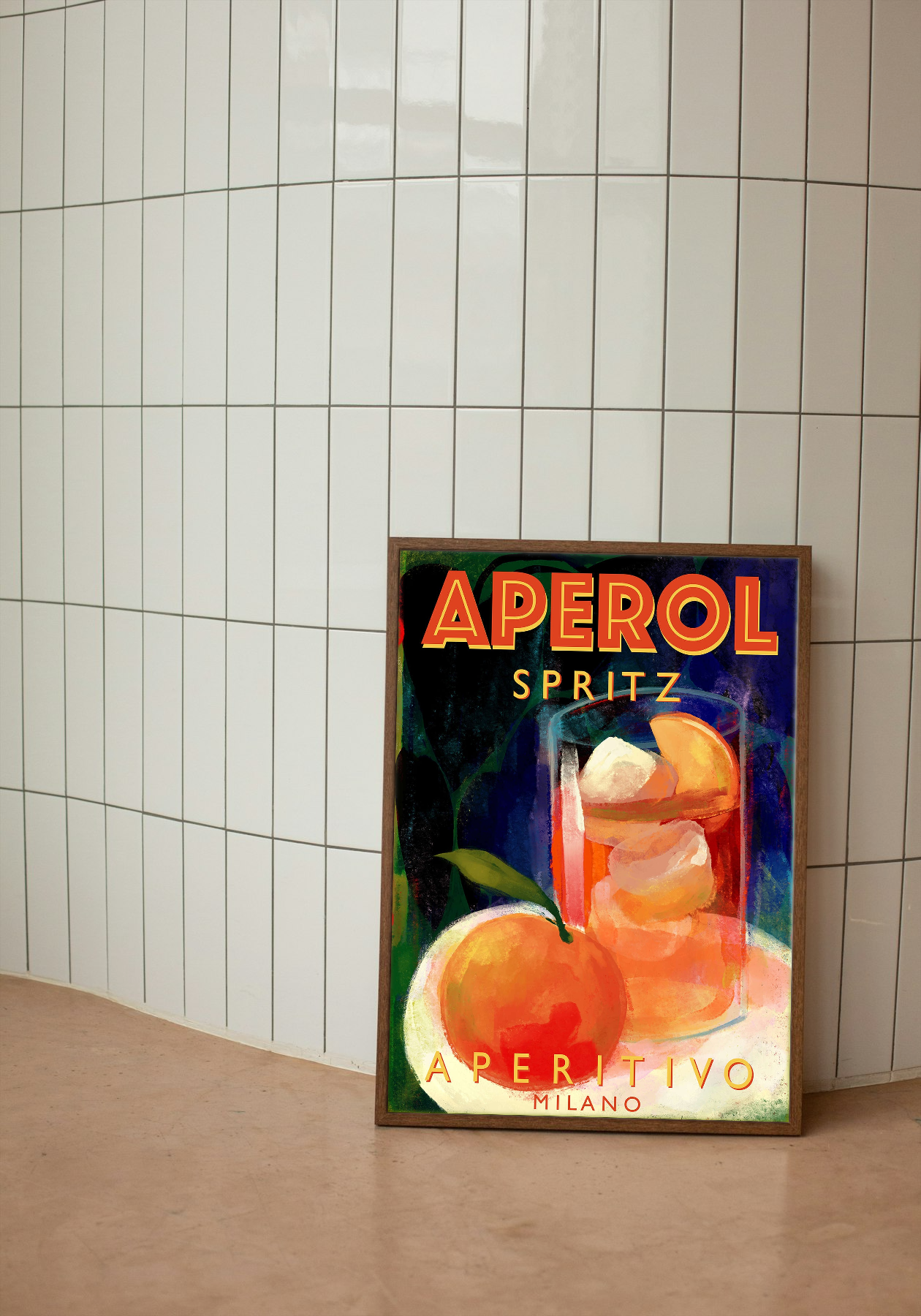 Aperol Spritz - Vibrant Illustrated Cocktail Poster