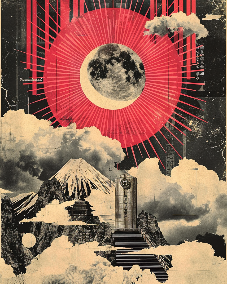 Celestial Eclipse - Surreal Mountain Landscape