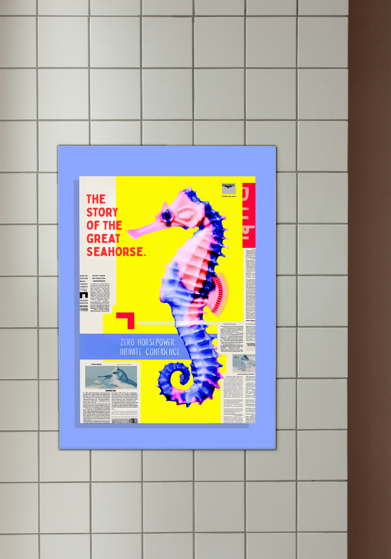 The Great Seahorse Story - Vibrant Marine Art Poster