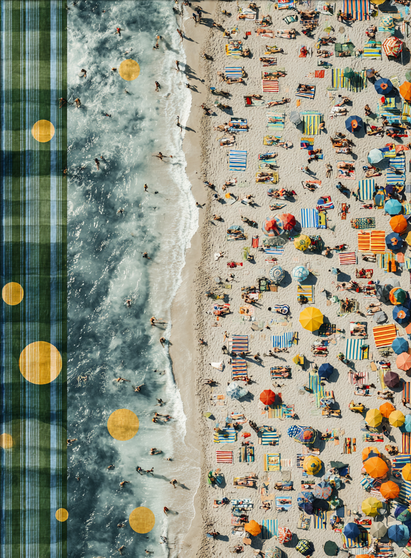 Beach Mosaic - Aerial View With Abstract Overlay