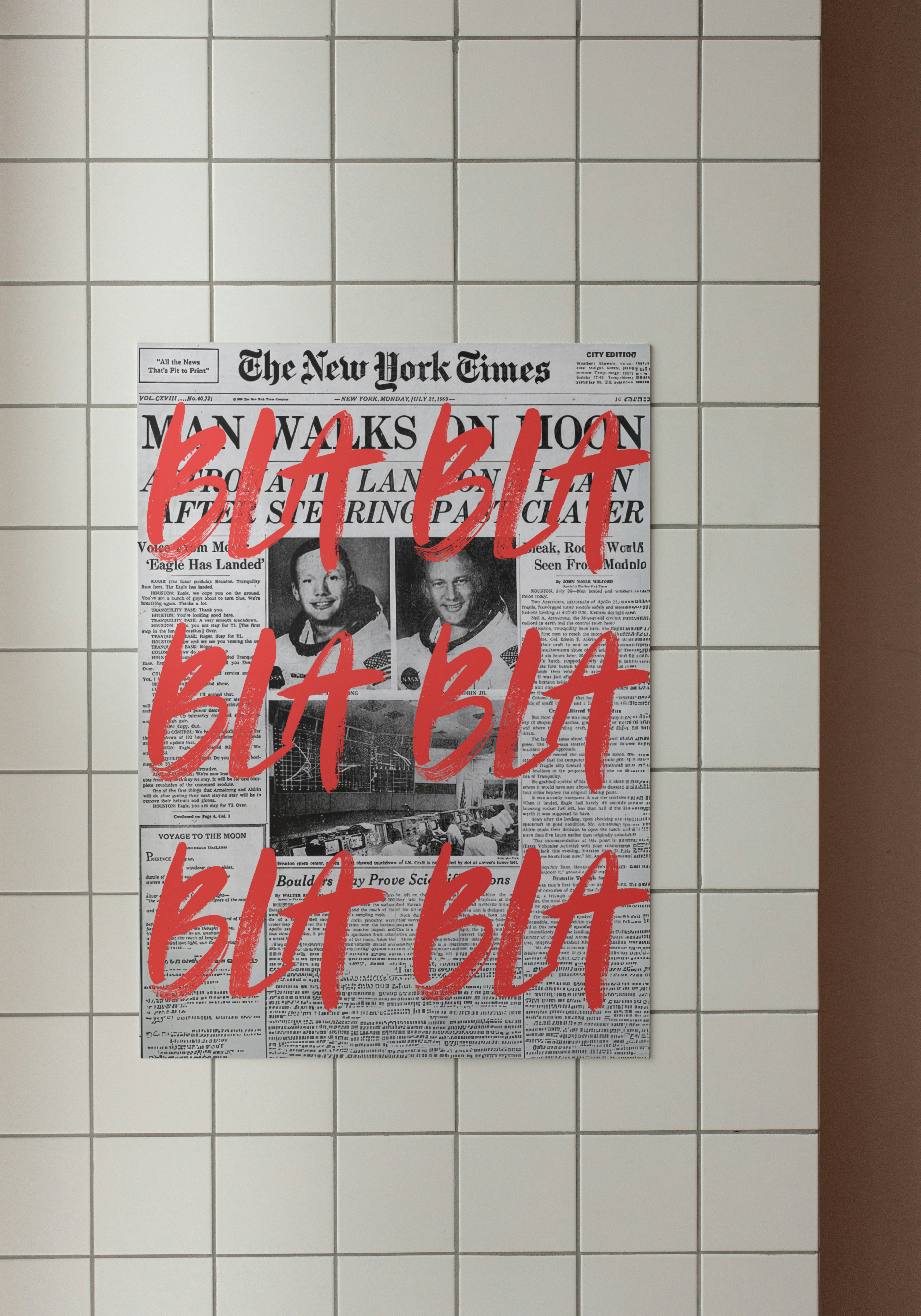 BLA BLA – Bold Newspaper Pop Art Poster