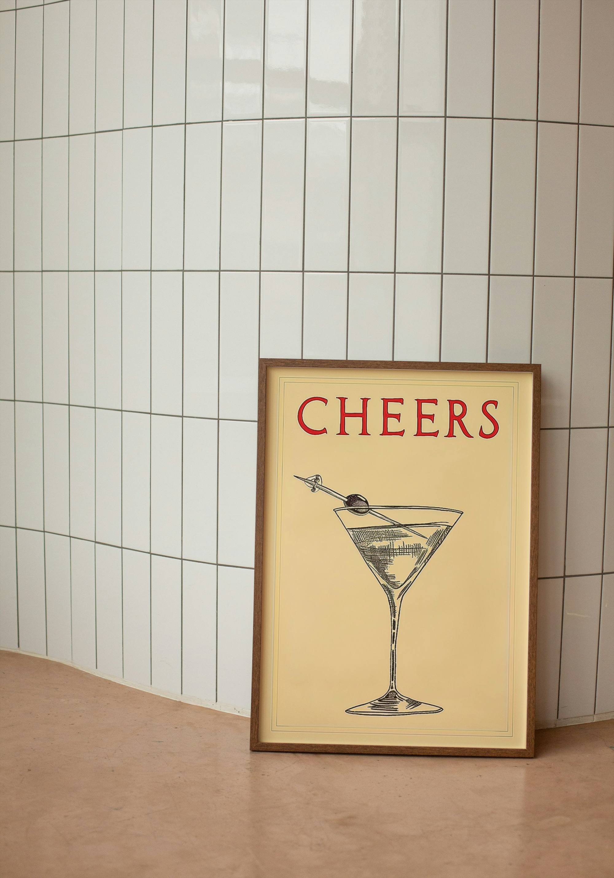 Cheers – Retro Martini Cocktail Print