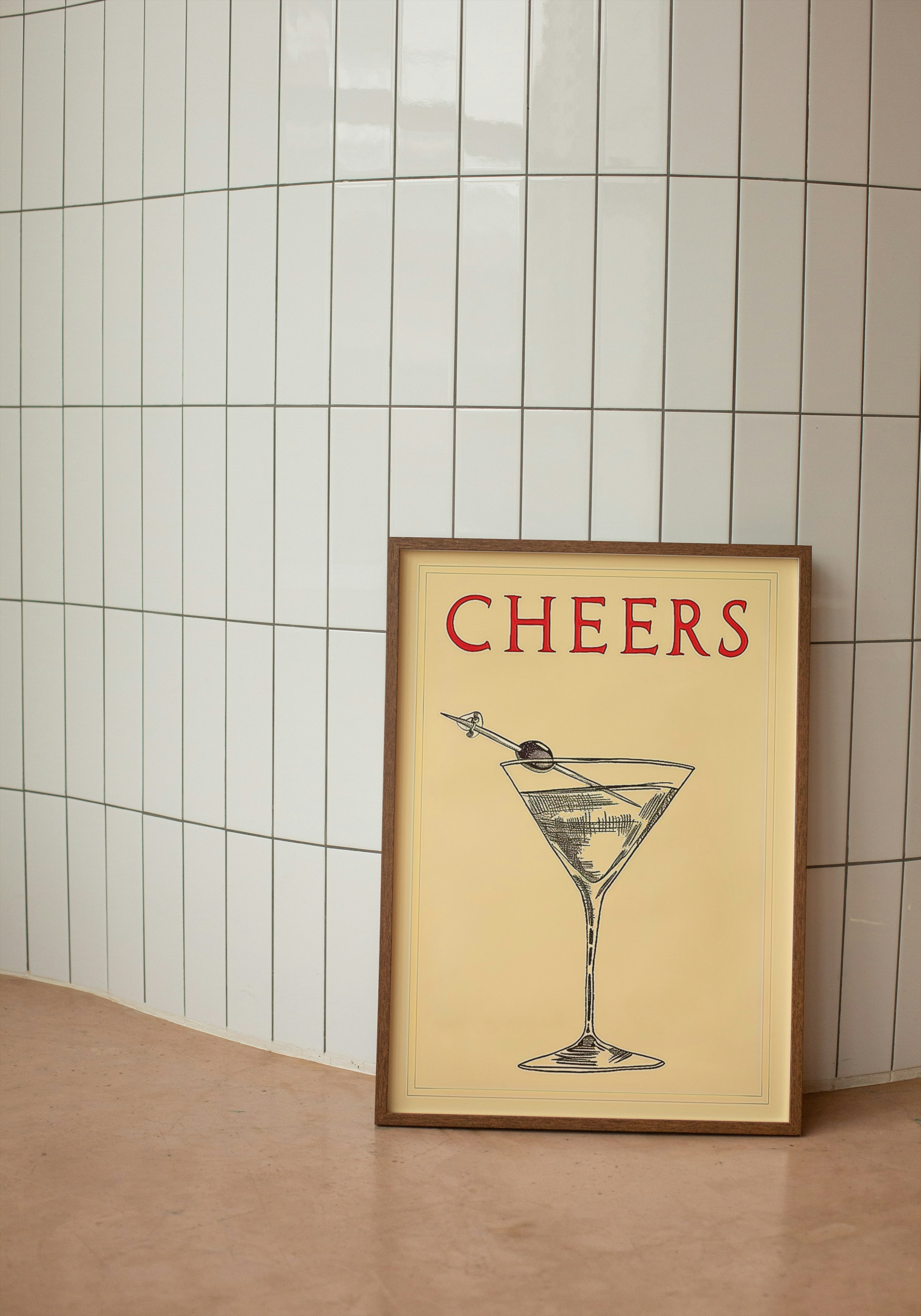 Cheers – Retro Martini Cocktail Print