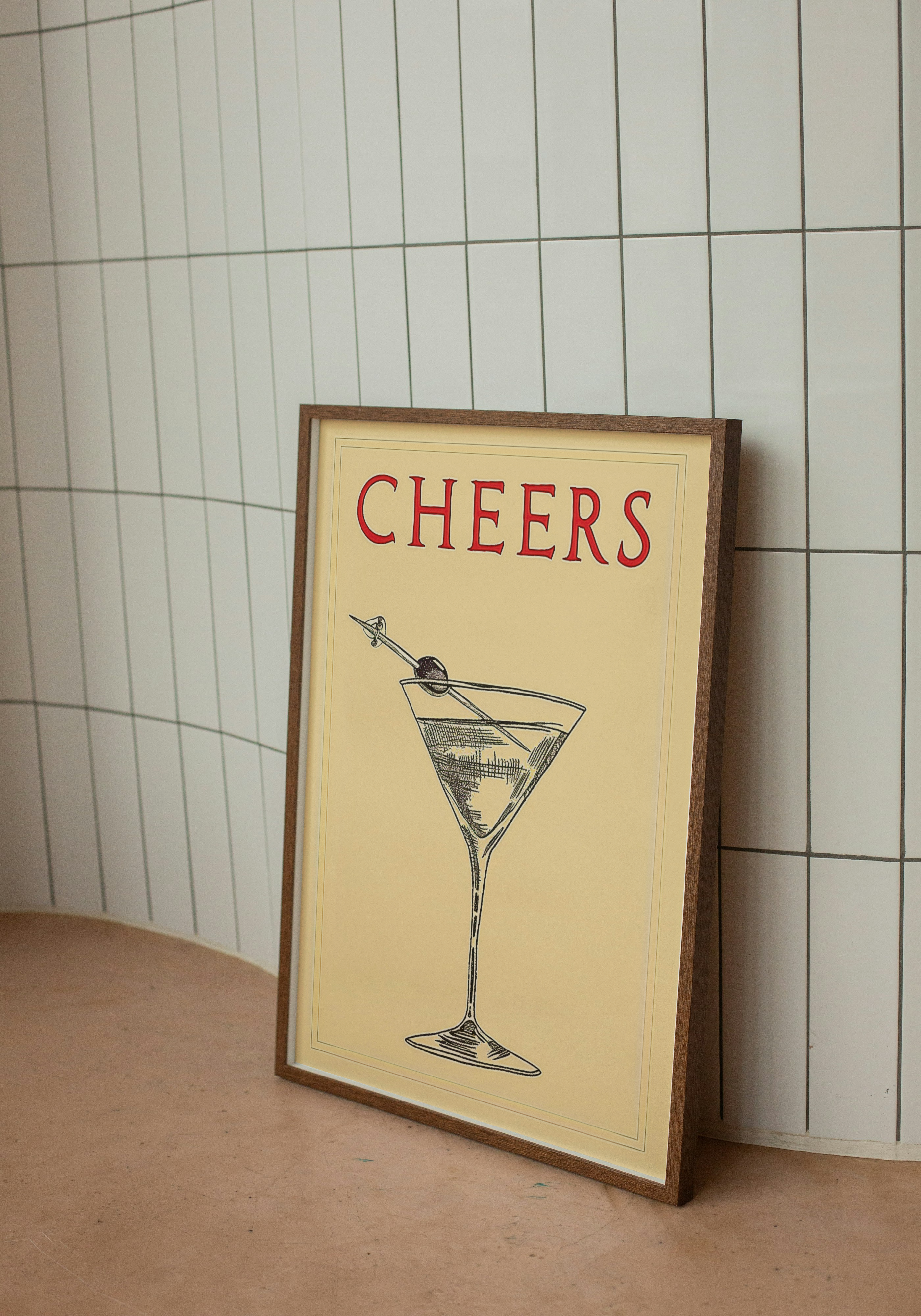 Cheers – Retro Martini Cocktail Print