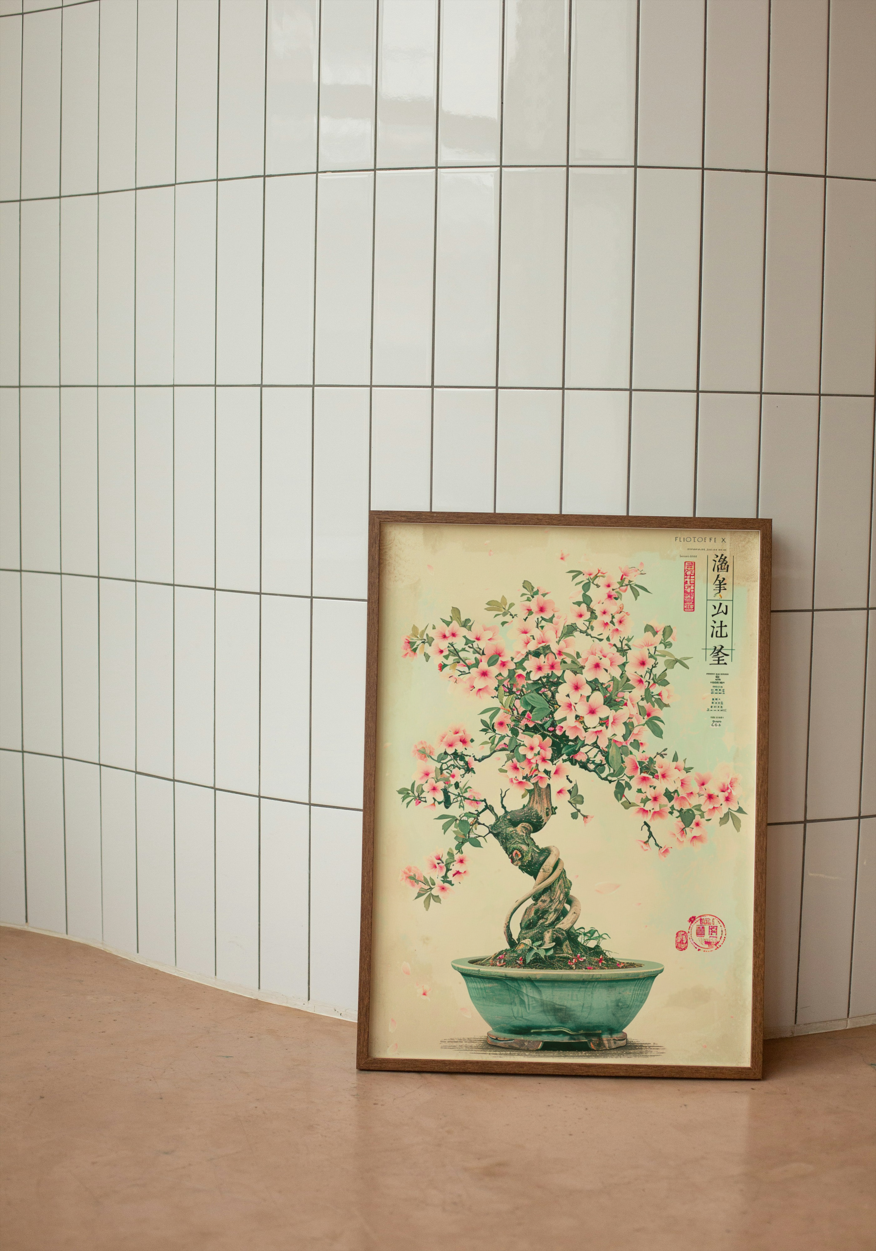 Cherry Blossom Bonsai – Japanese Retro Print