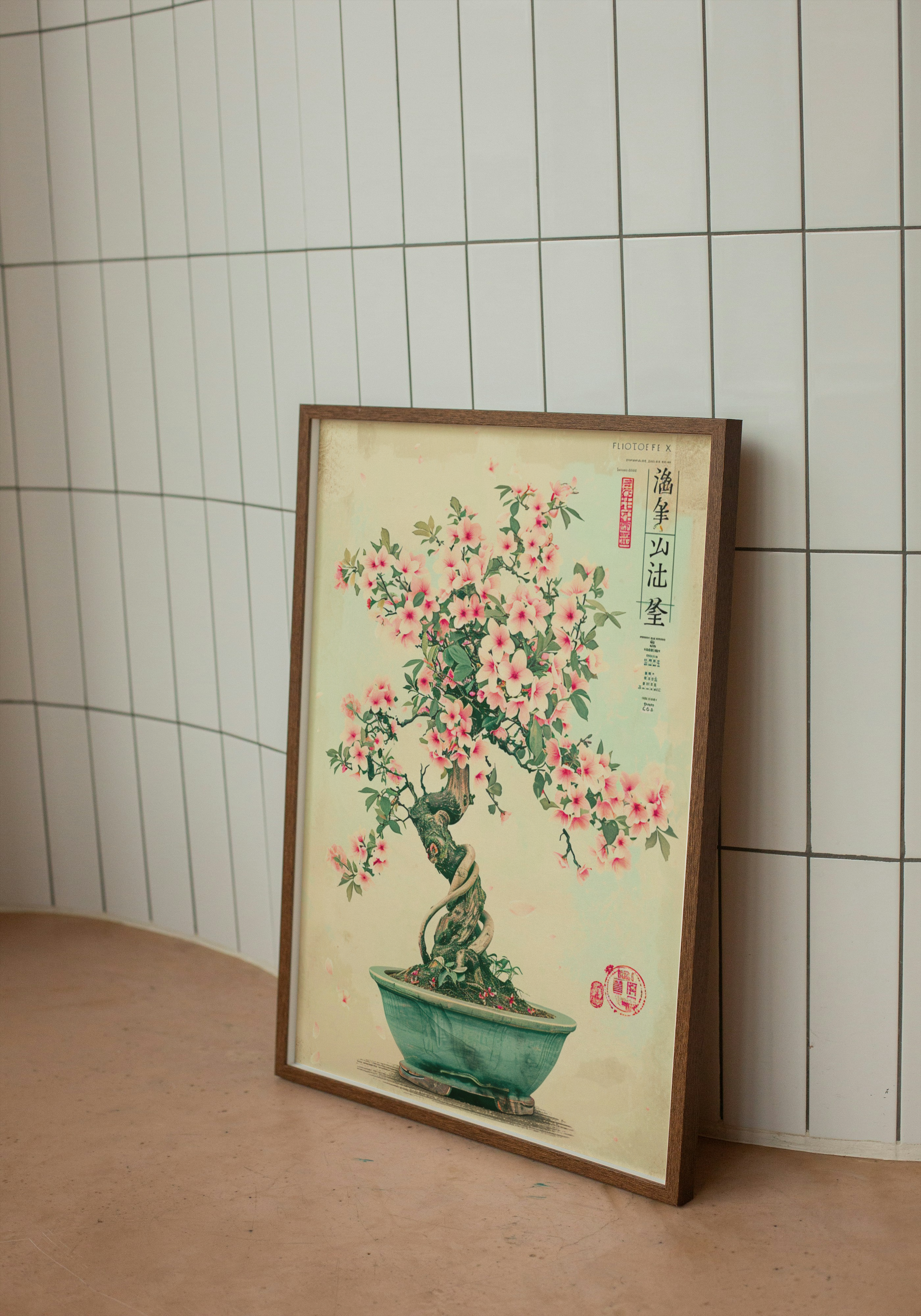 Cherry Blossom Bonsai – Japanese Retro Print