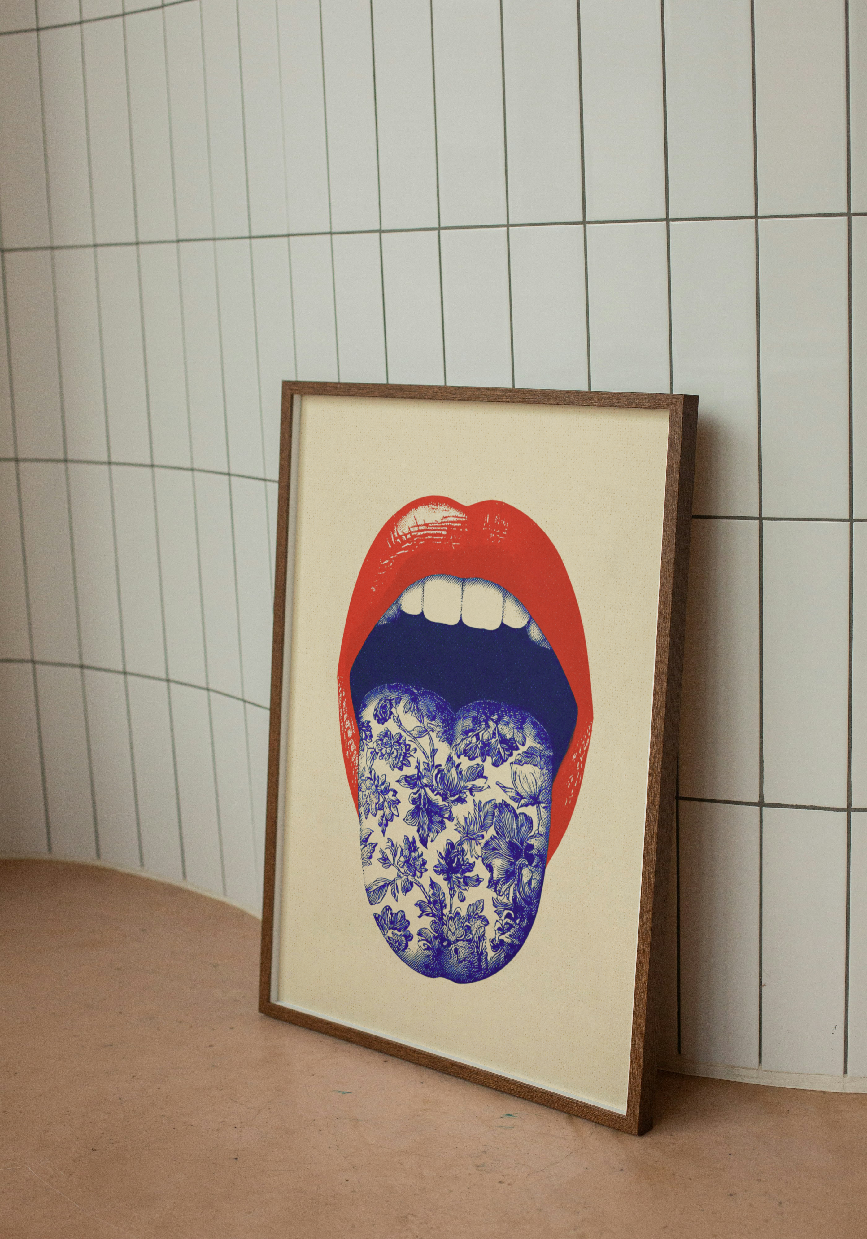 Floral Tongue – Bold Lips Pop Art Poster