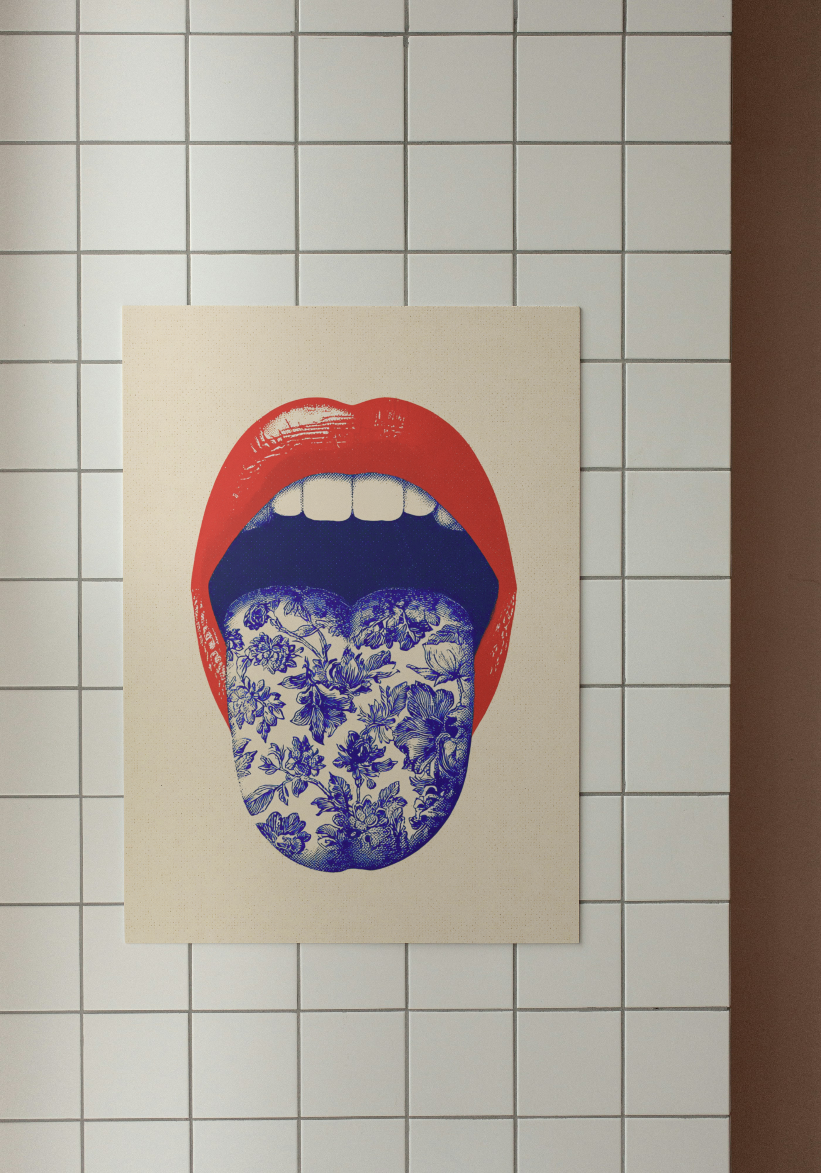 Floral Tongue – Bold Lips Pop Art Poster