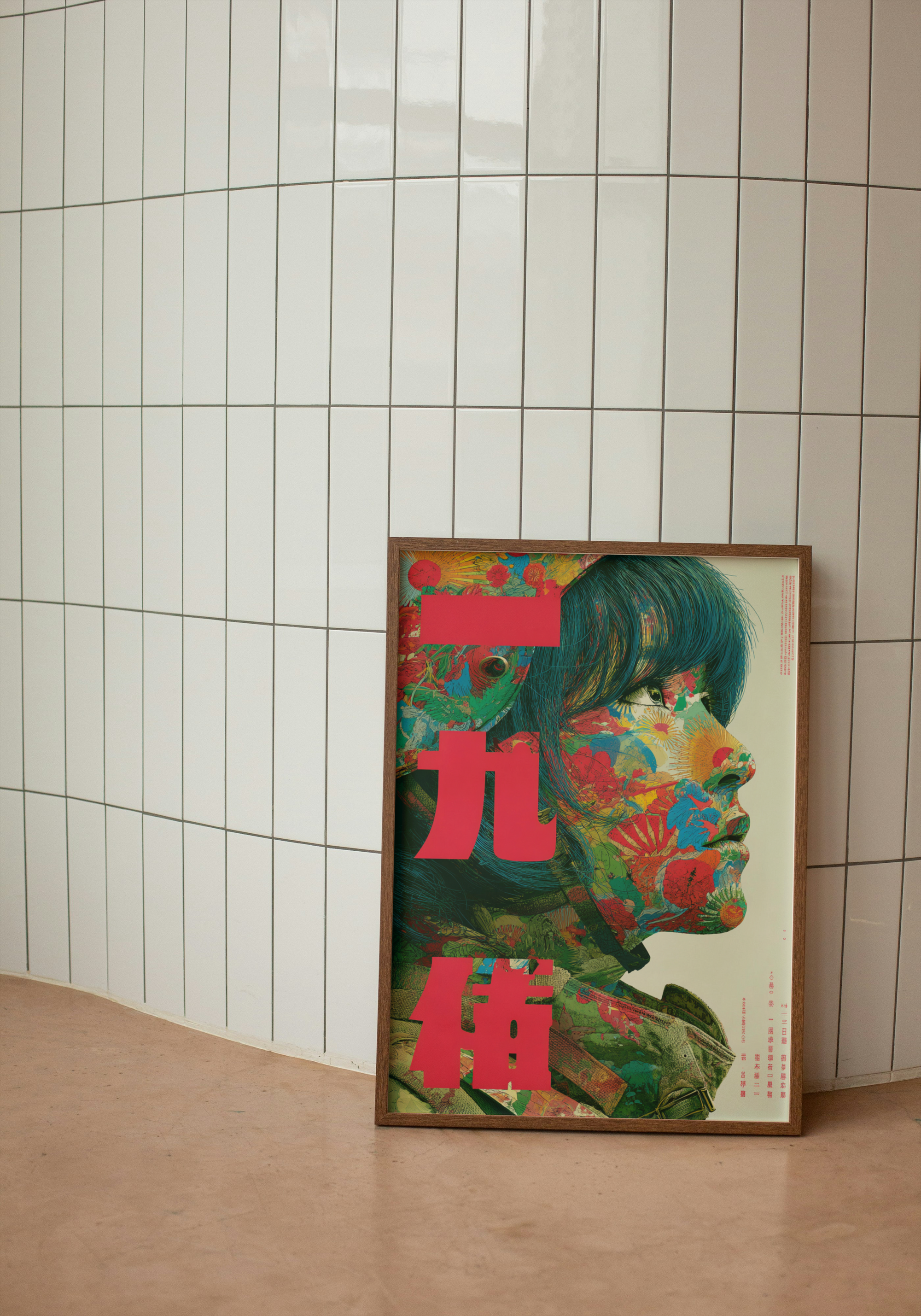 Floral Warrior – Japanese Psychedelic Pop Art Poster