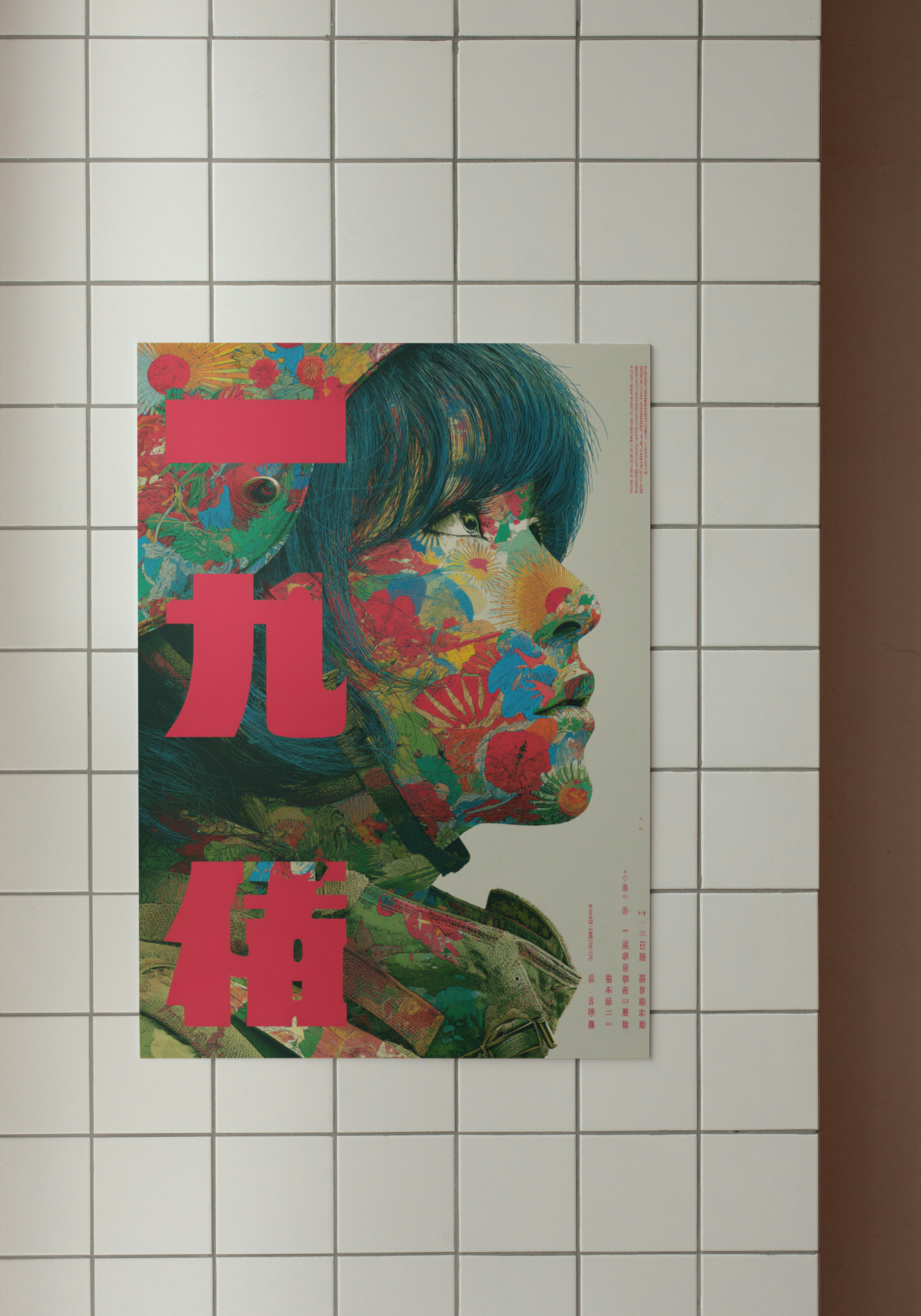 Floral Warrior – Japanese Psychedelic Pop Art Poster