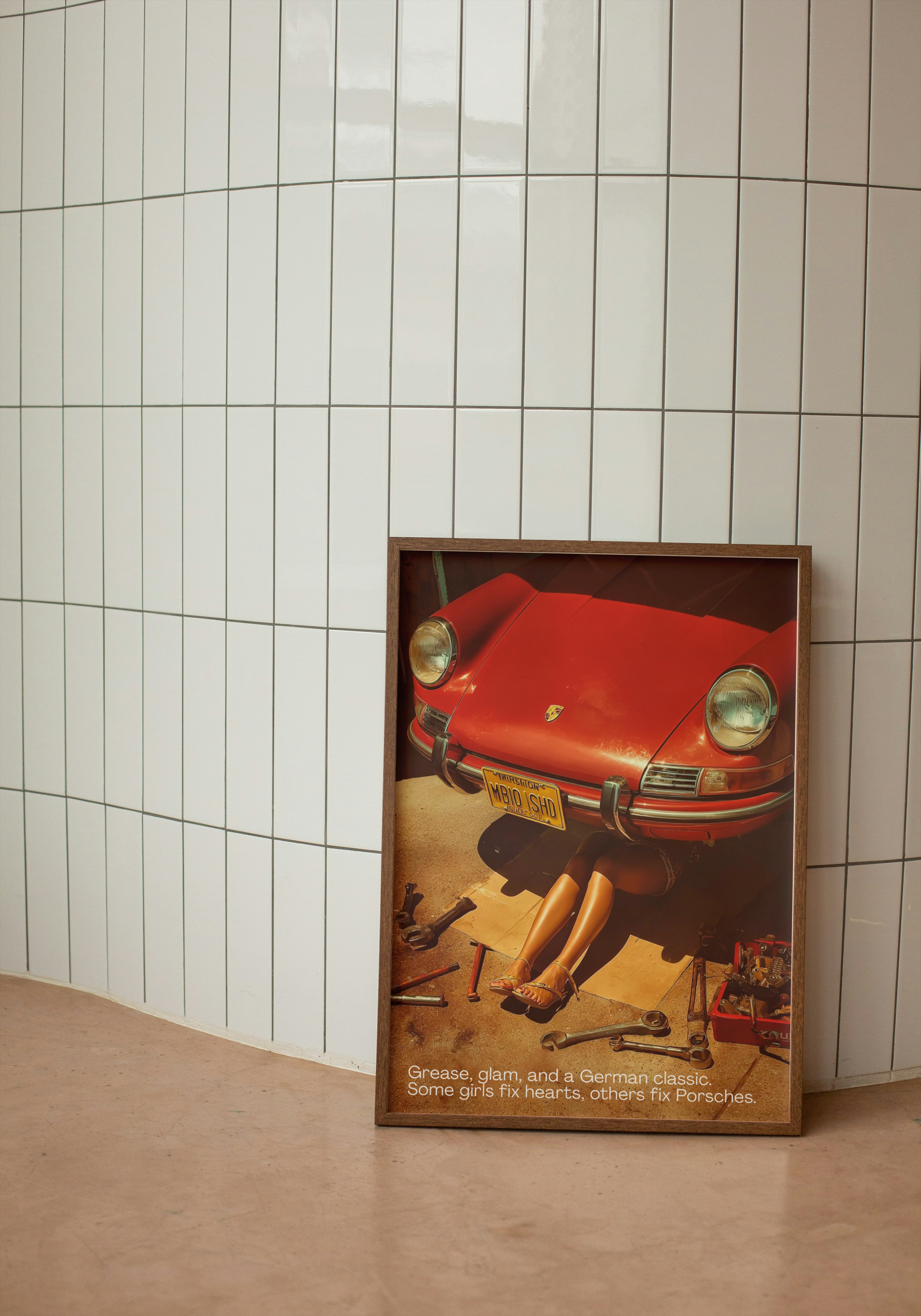 Grease, Glam & Porsche – Retro Garage Pop Art Poster