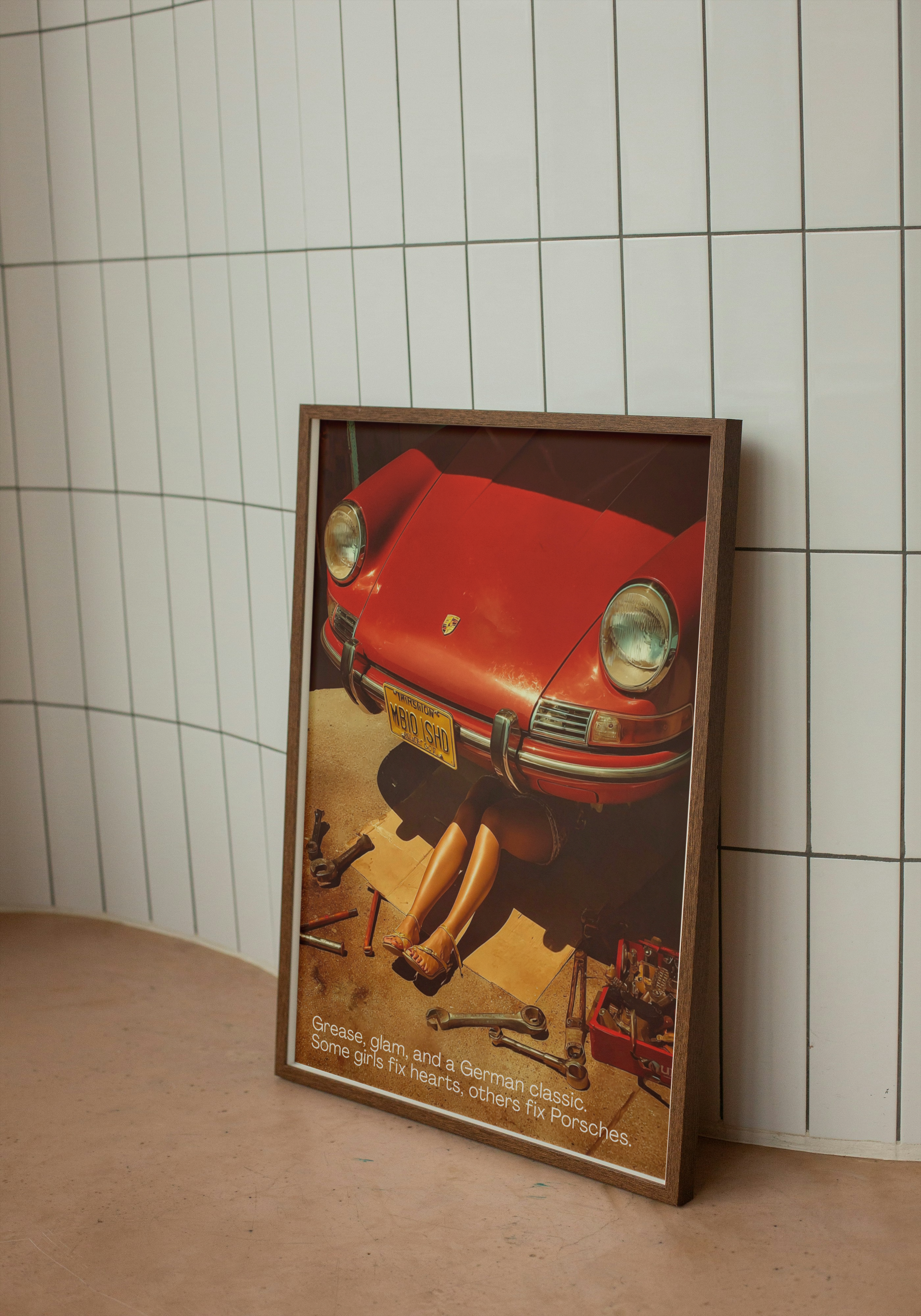 Grease, Glam & Porsche – Retro Garage Pop Art Poster