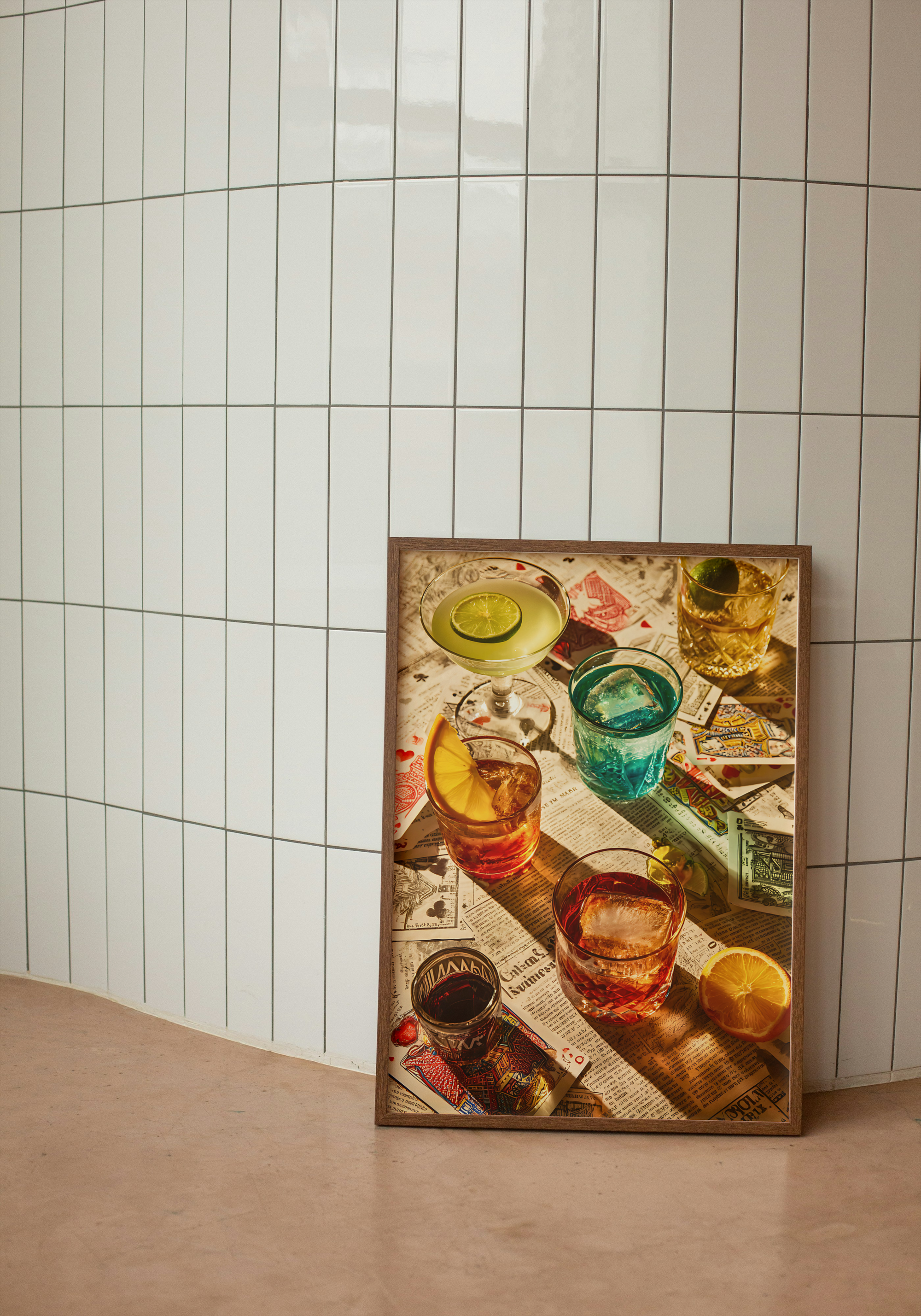 High Stakes & High Spirits – Cocktail Pop Art Poster