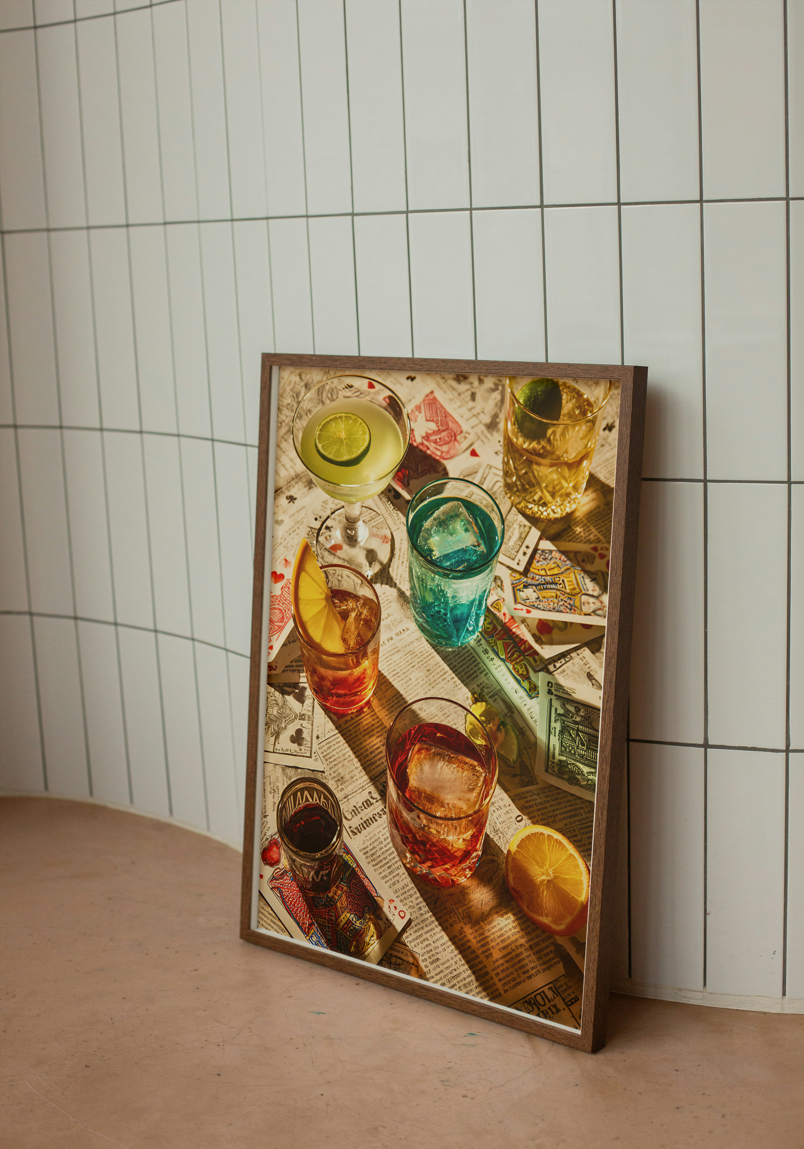 High Stakes & High Spirits – Cocktail Pop Art Poster