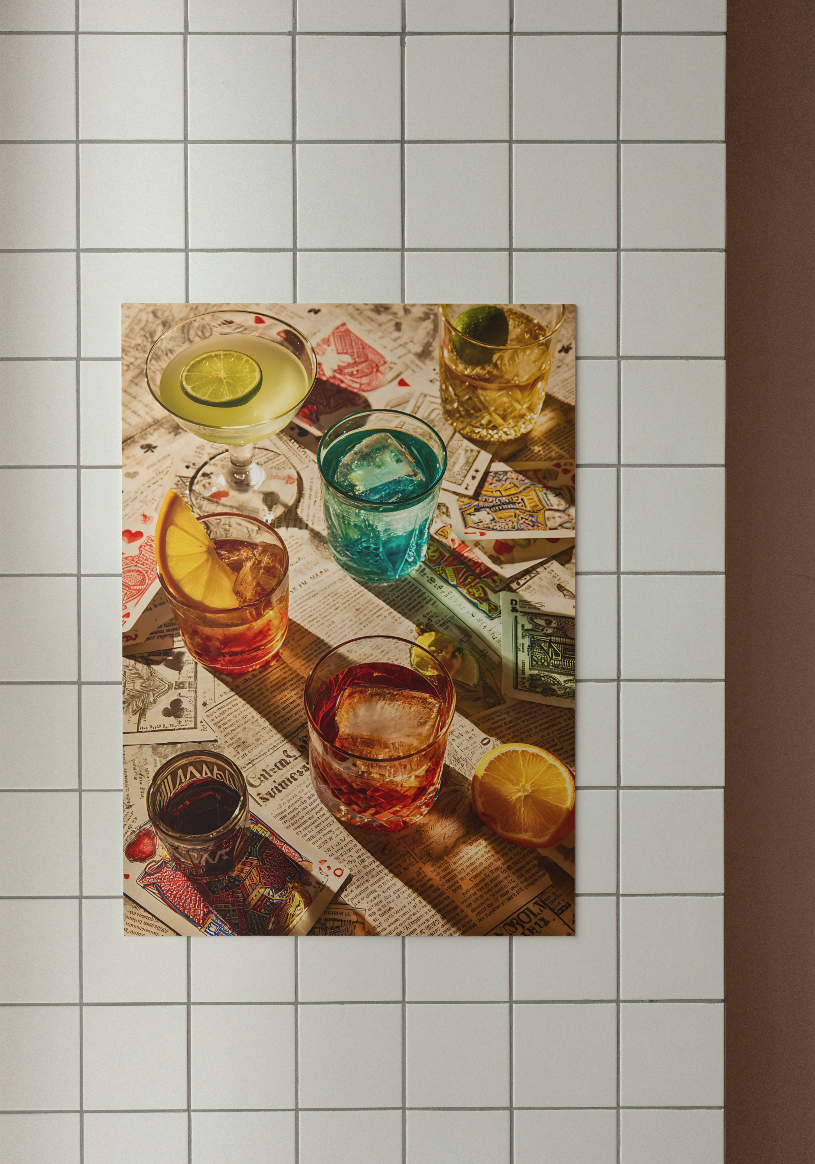 High Stakes & High Spirits – Cocktail Pop Art Poster