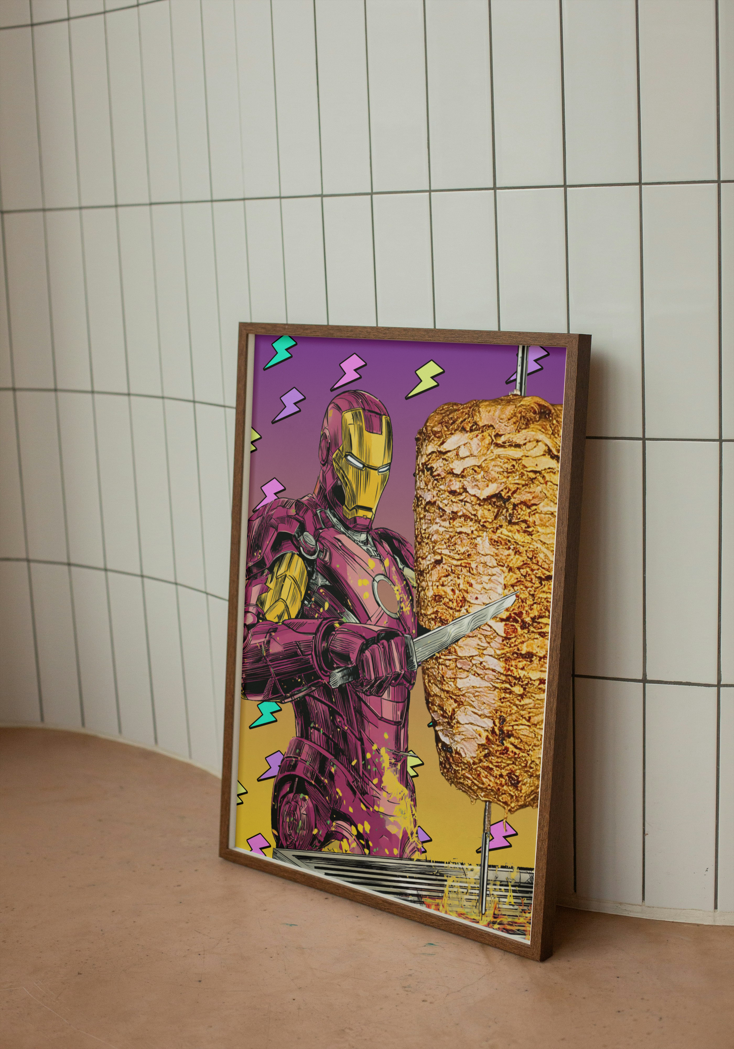 Iron Shawarma – Superhero Pop Art Poster