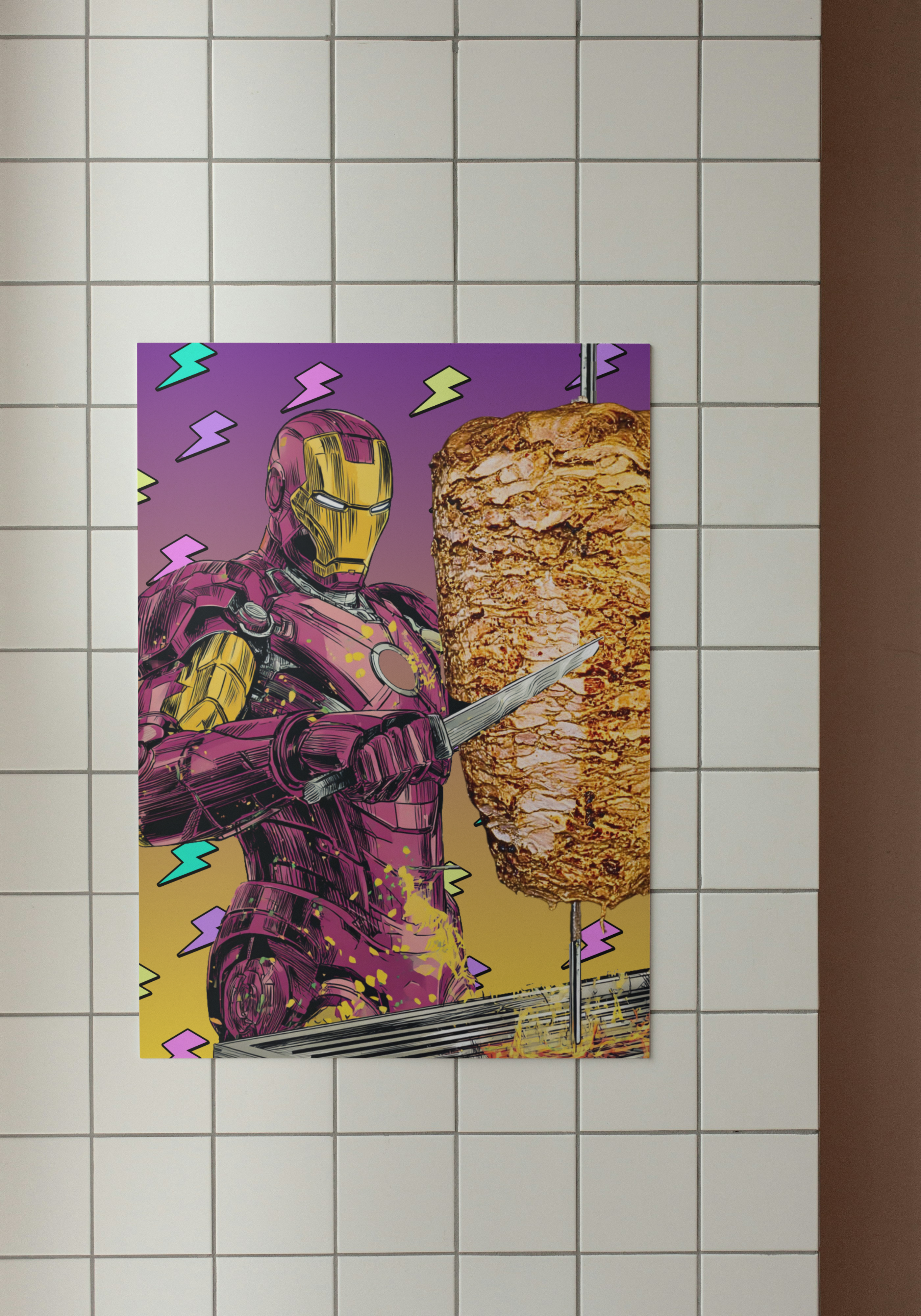 Iron Shawarma – Superhero Pop Art Poster