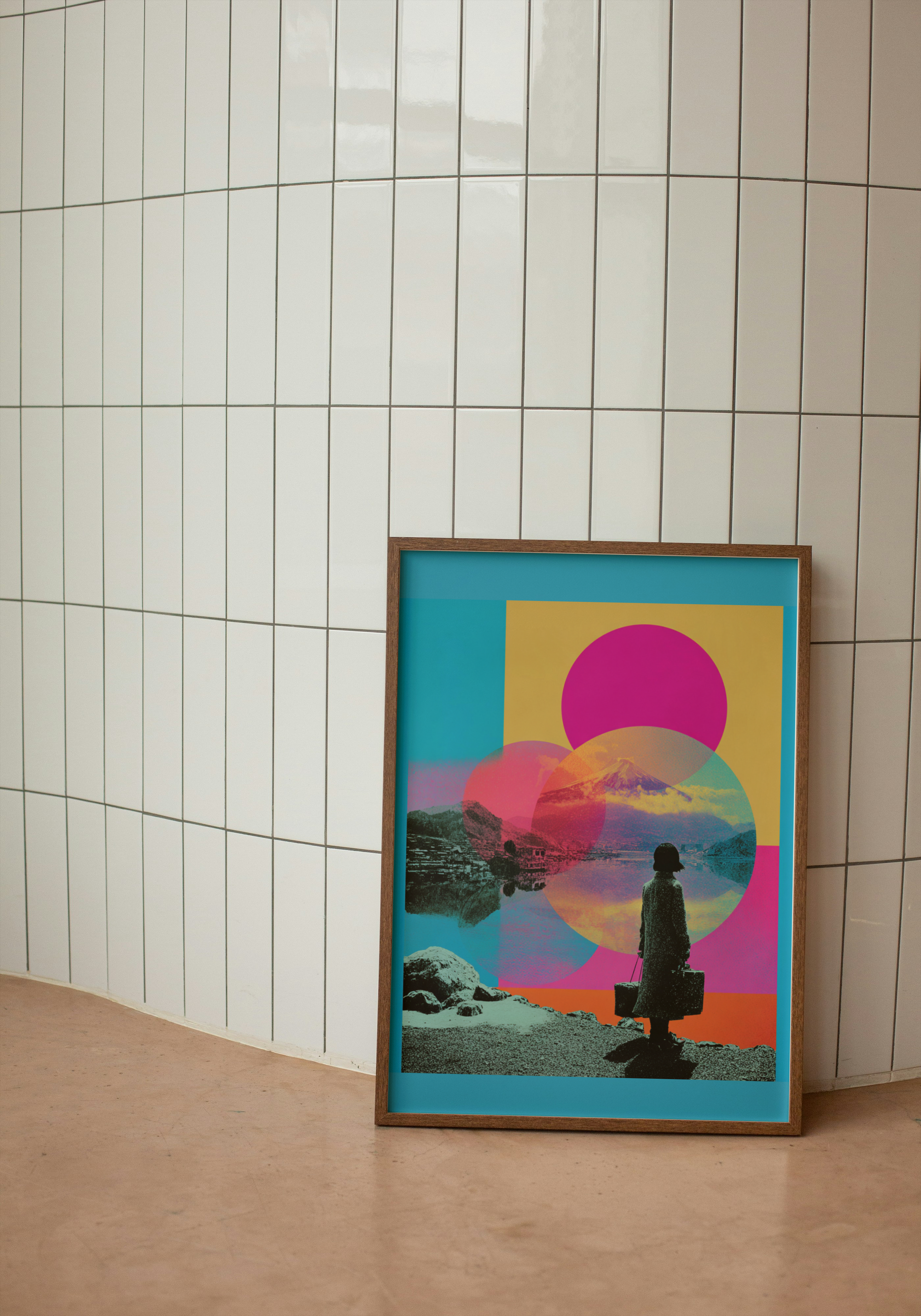 Neon Departure – Dreamy Mount Fuji Pop Art Poster