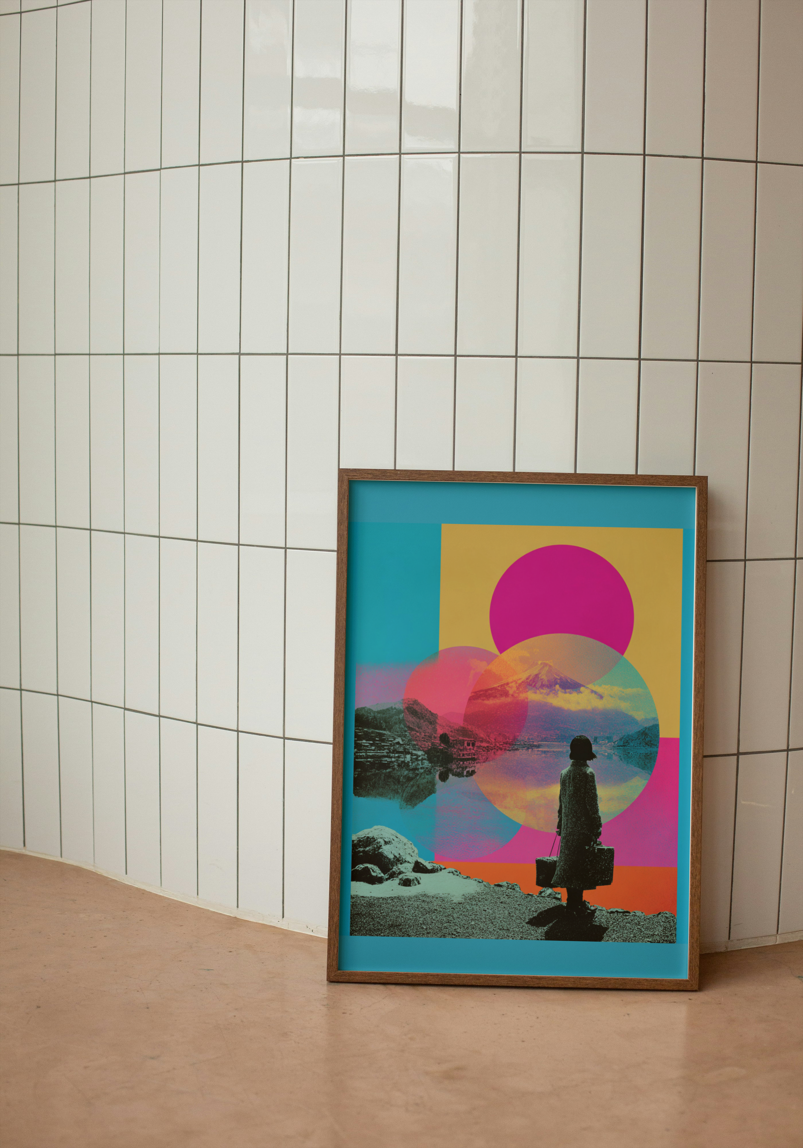 Neon Departure – Dreamy Mount Fuji Pop Art Poster