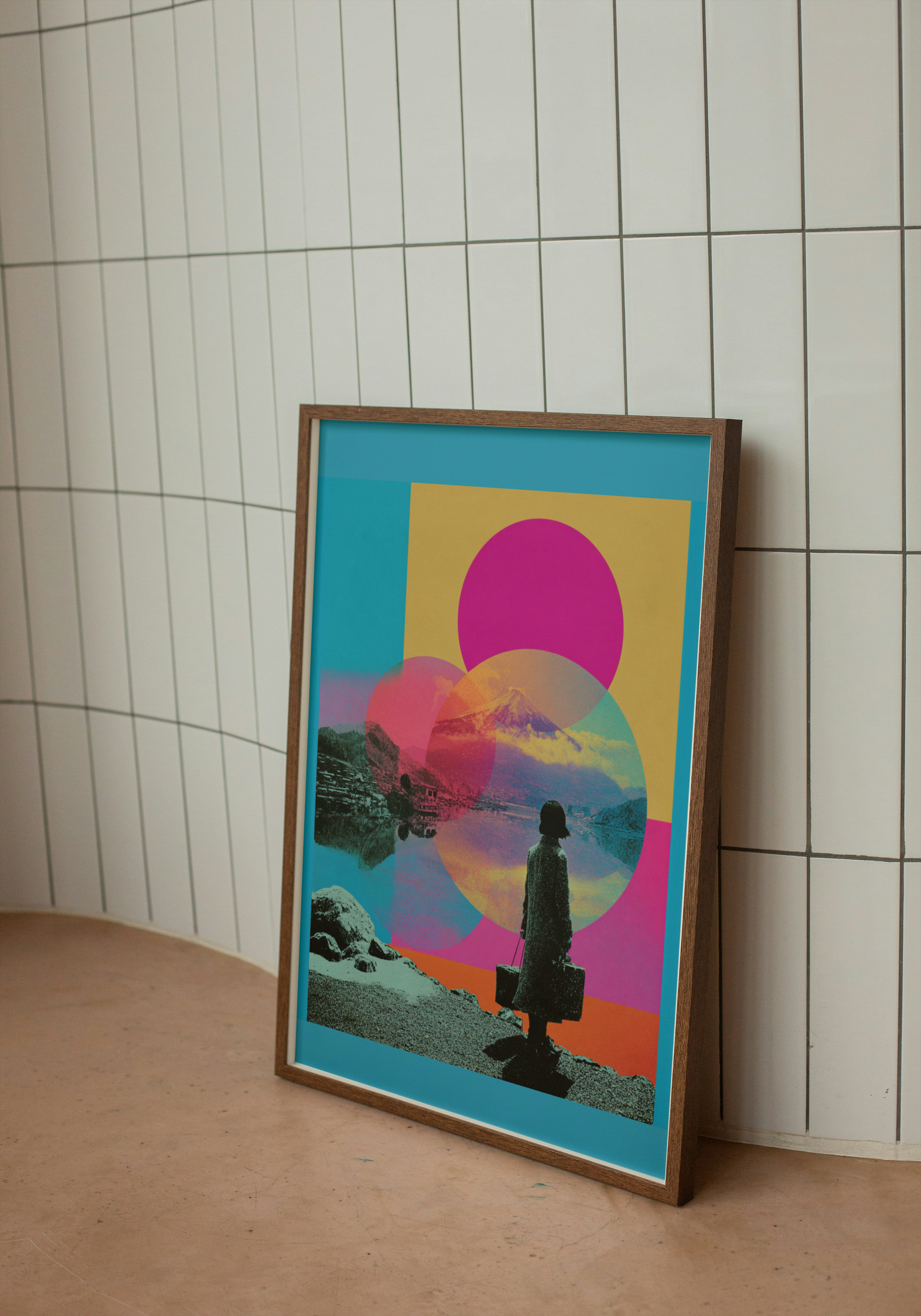 Neon Departure – Dreamy Mount Fuji Pop Art Poster