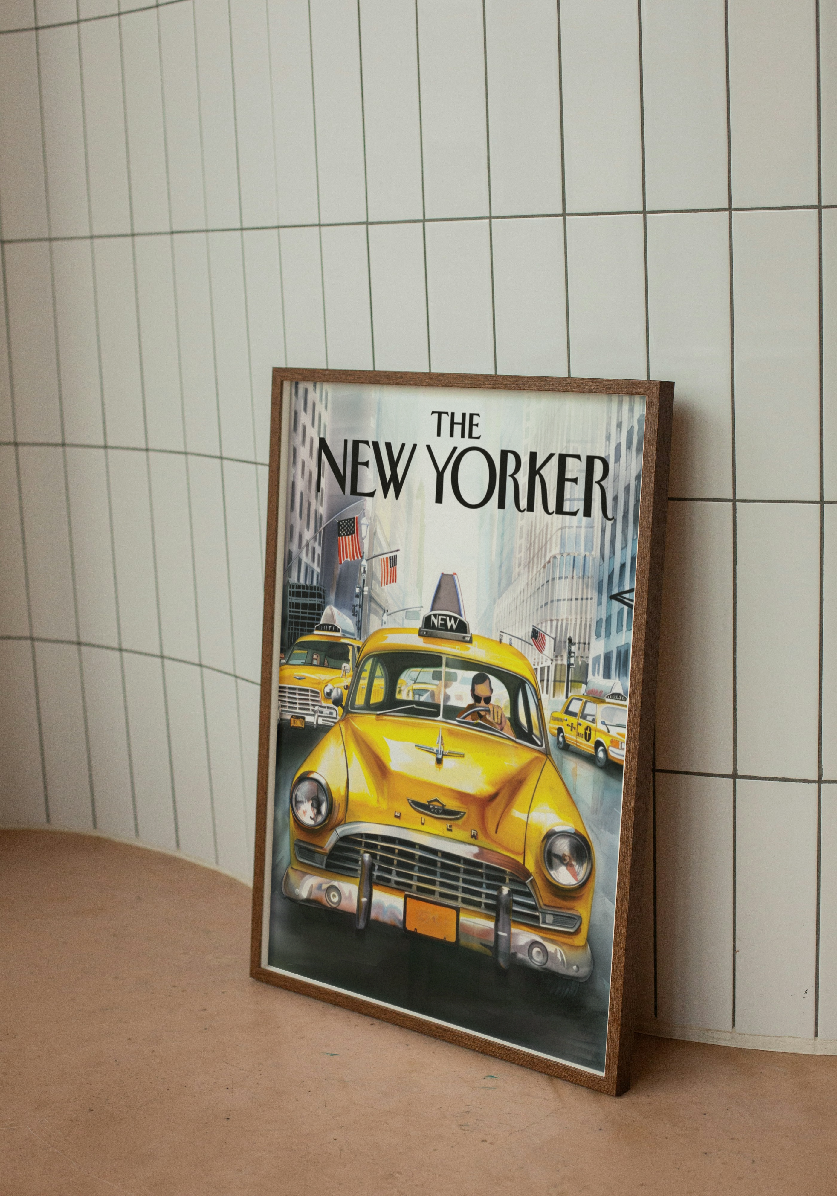 NYC Taxi Ride – Retro Magazine Print