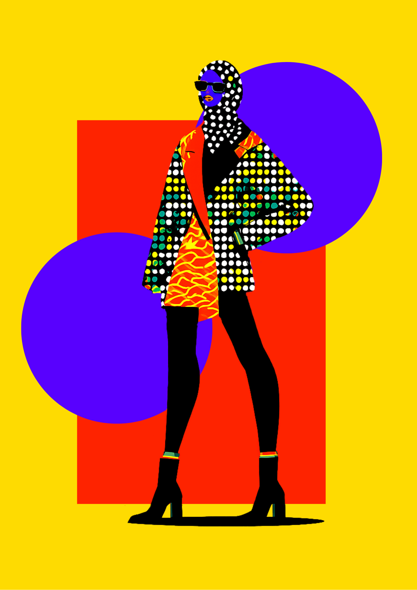 Patterned Confidence – Bold Arab Pop Art Fashion Poster