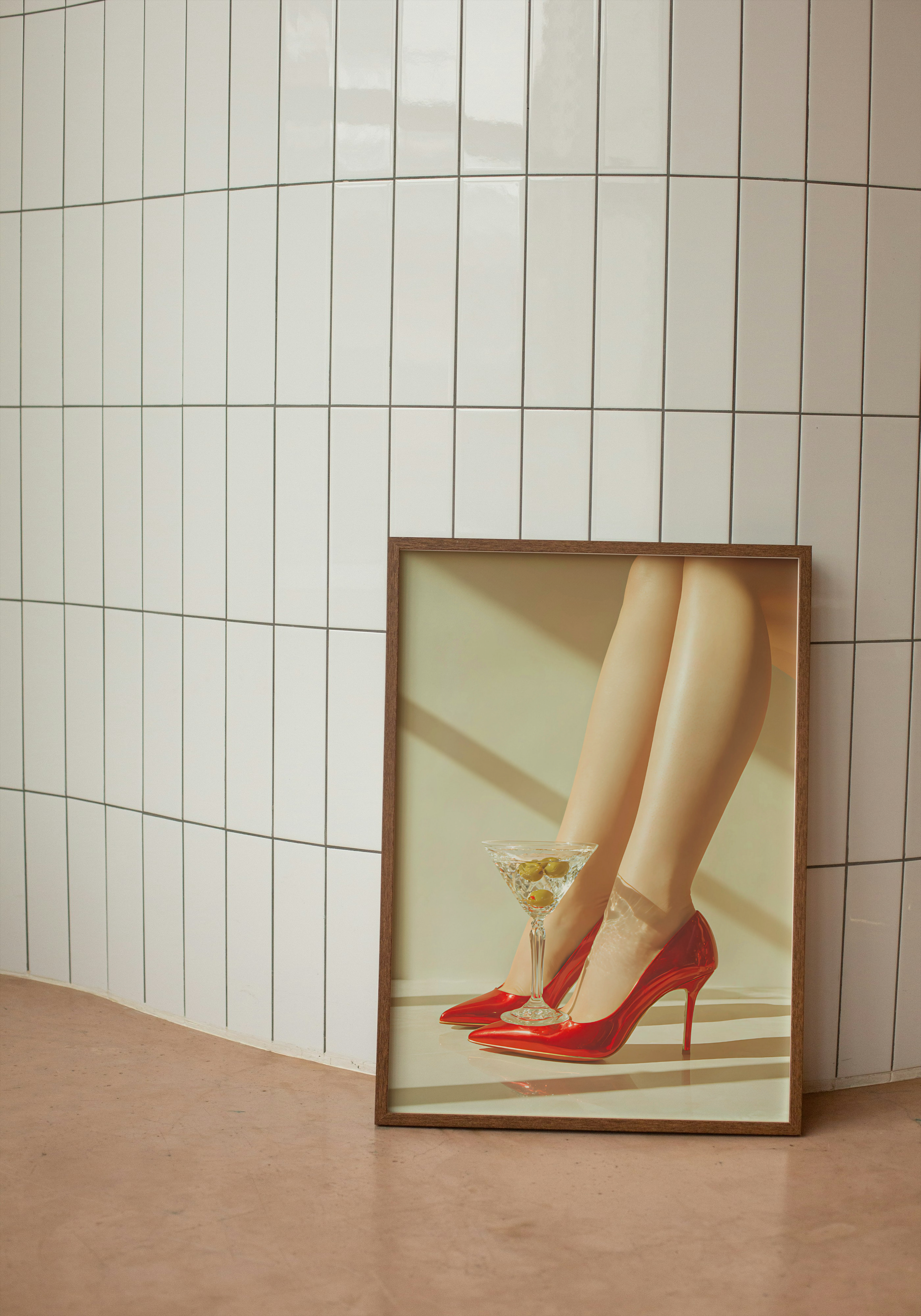 Seduction – Red Heels & Martini Print