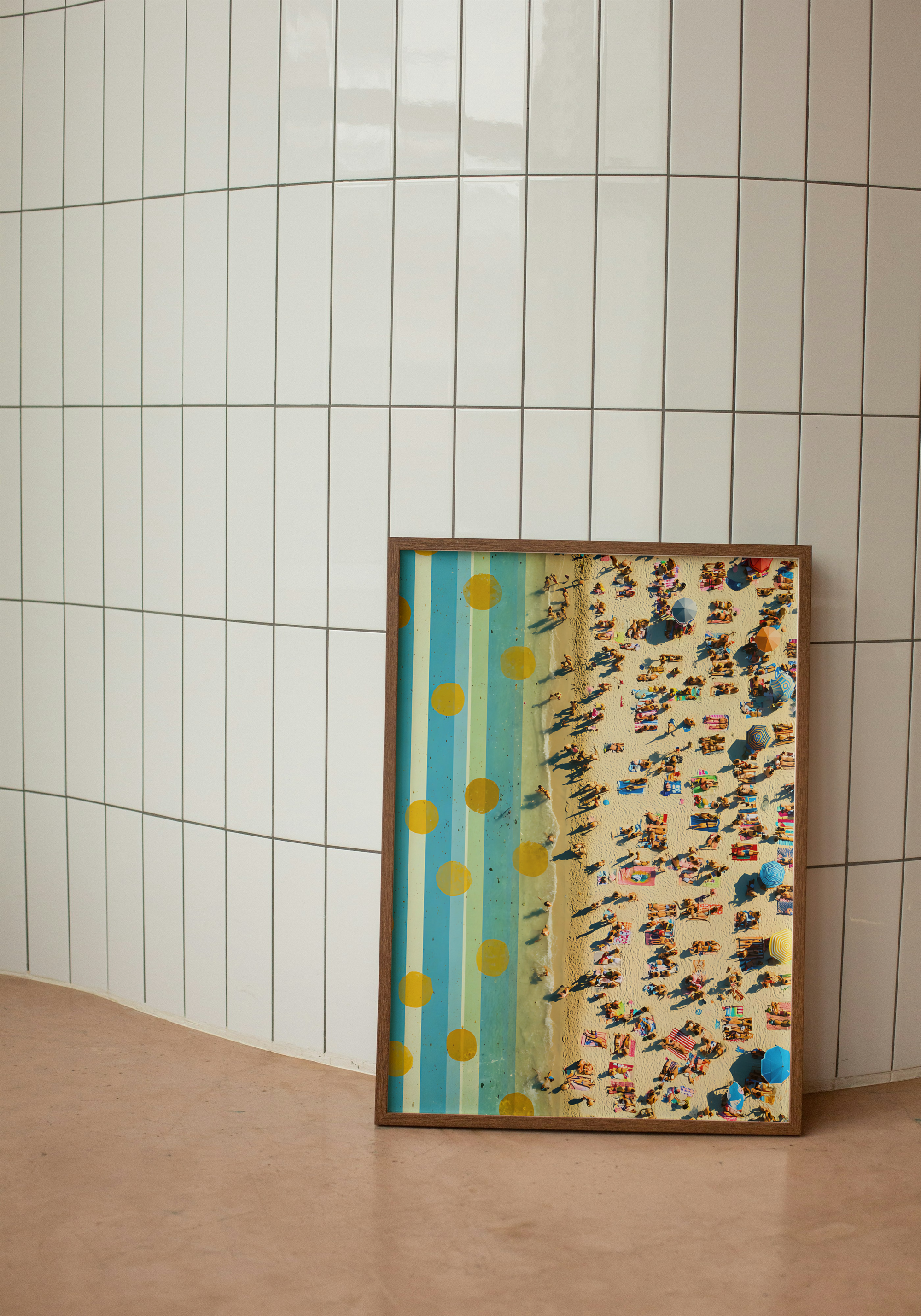 Summer Beach Aerial – Retro Coastal Print