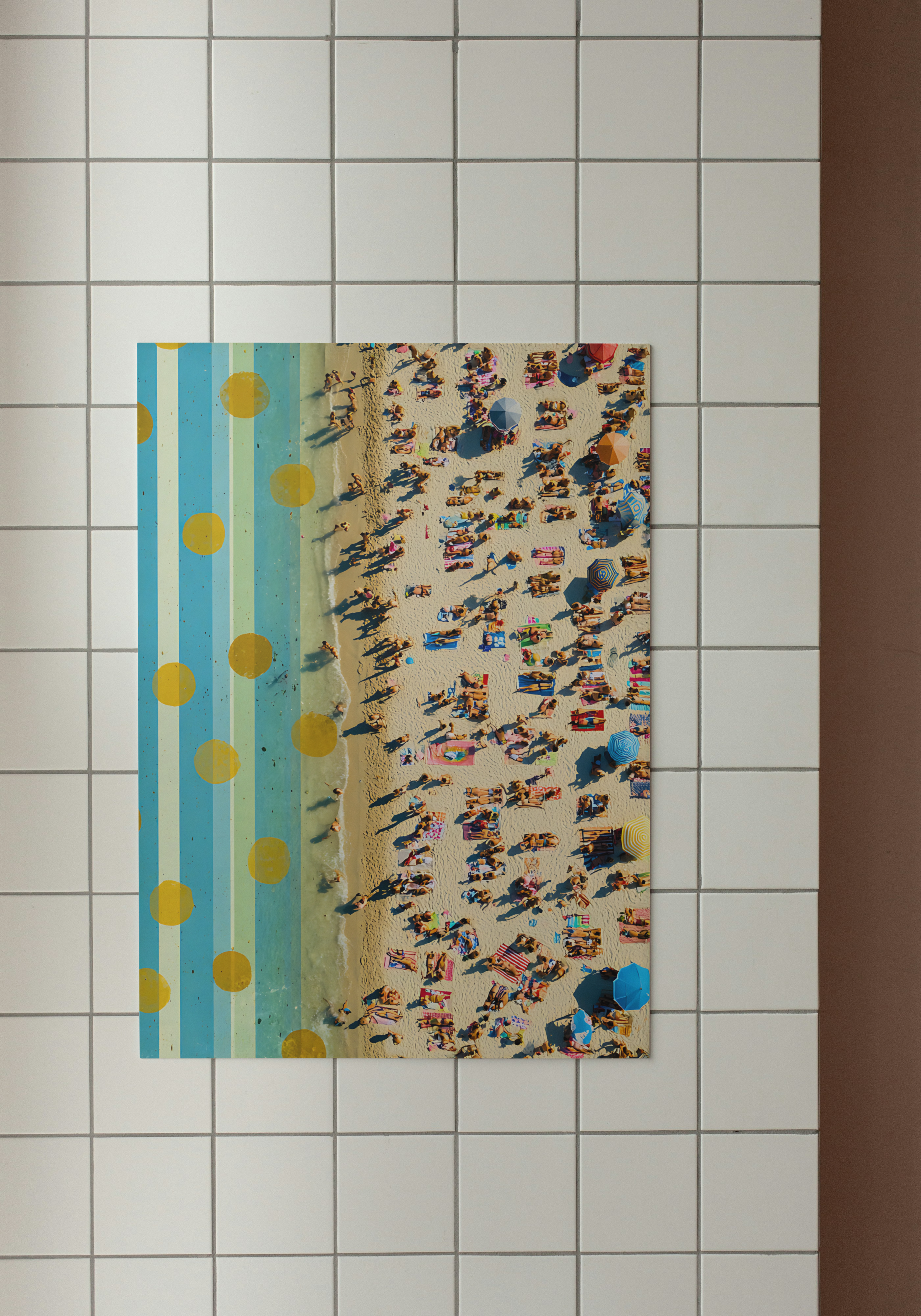 Summer Beach Aerial – Retro Coastal Print