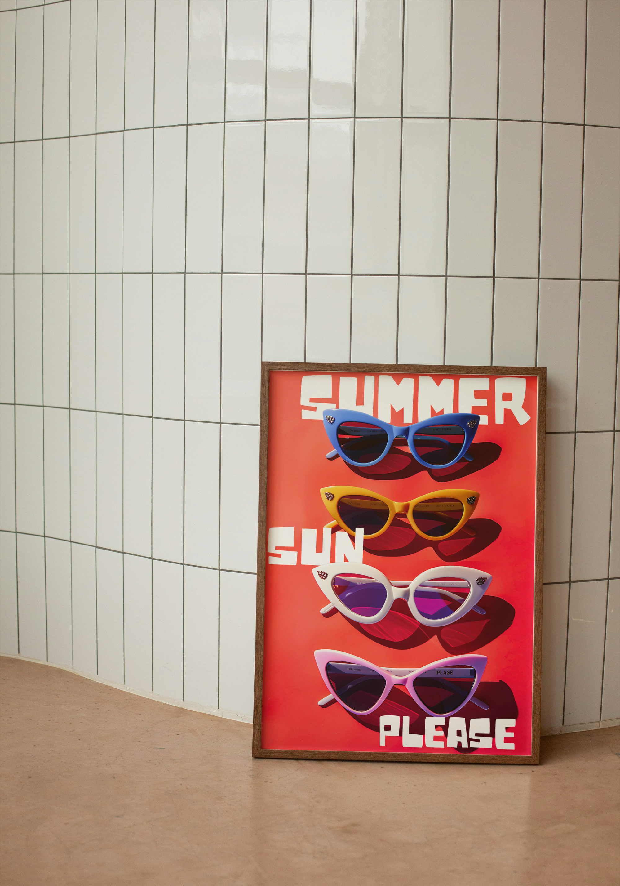 Summer Sun Please – Retro Sunglasses Pop Art Poster