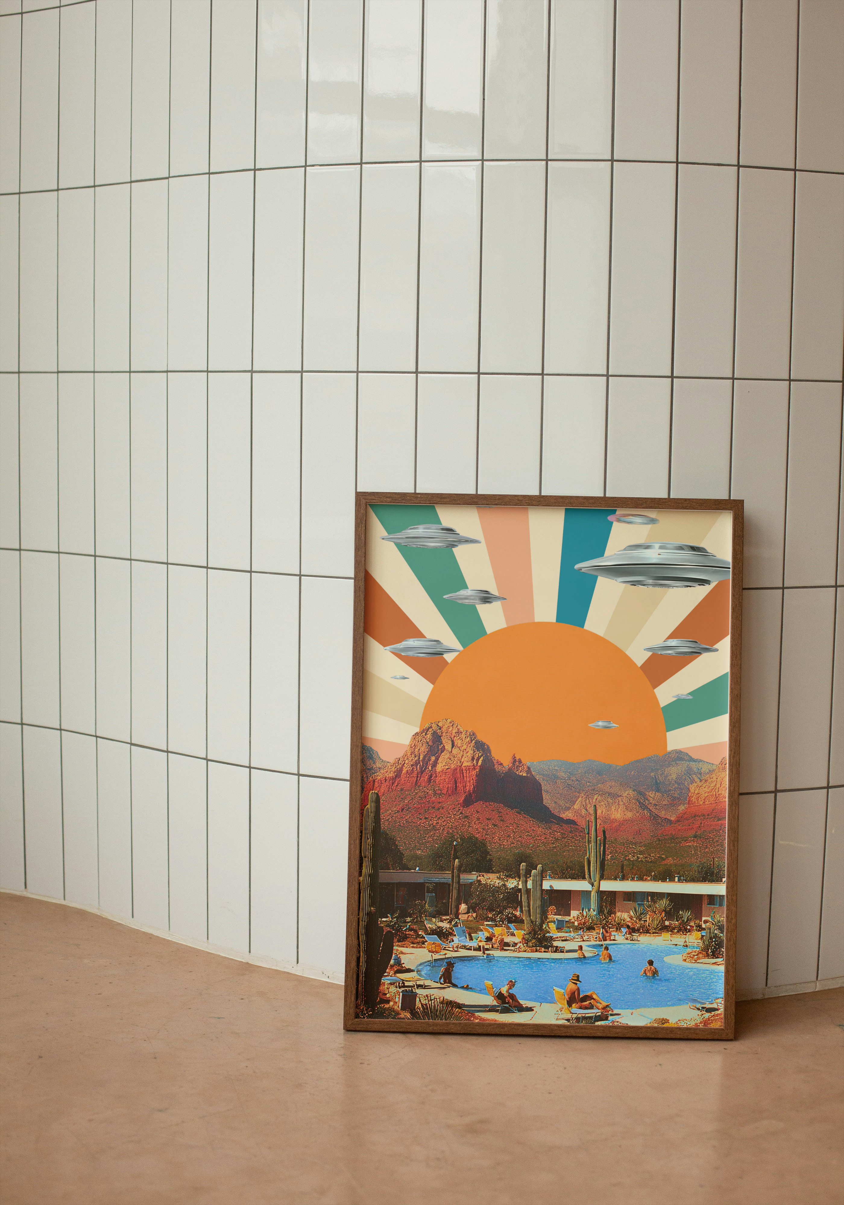 UFO Over Sedona – Retro Desert Surrealist Poster