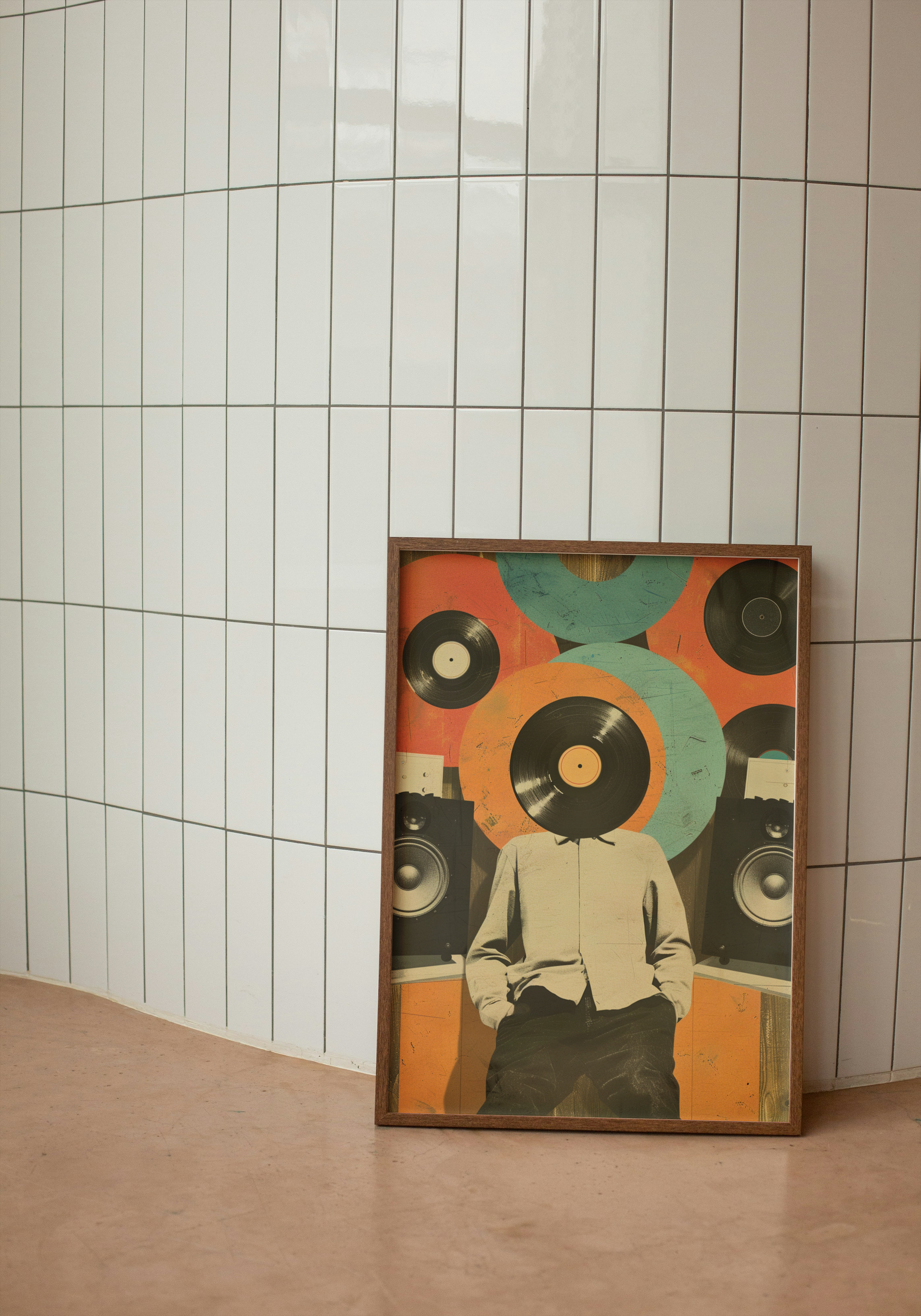 Vinyl Head – Retro Music Print