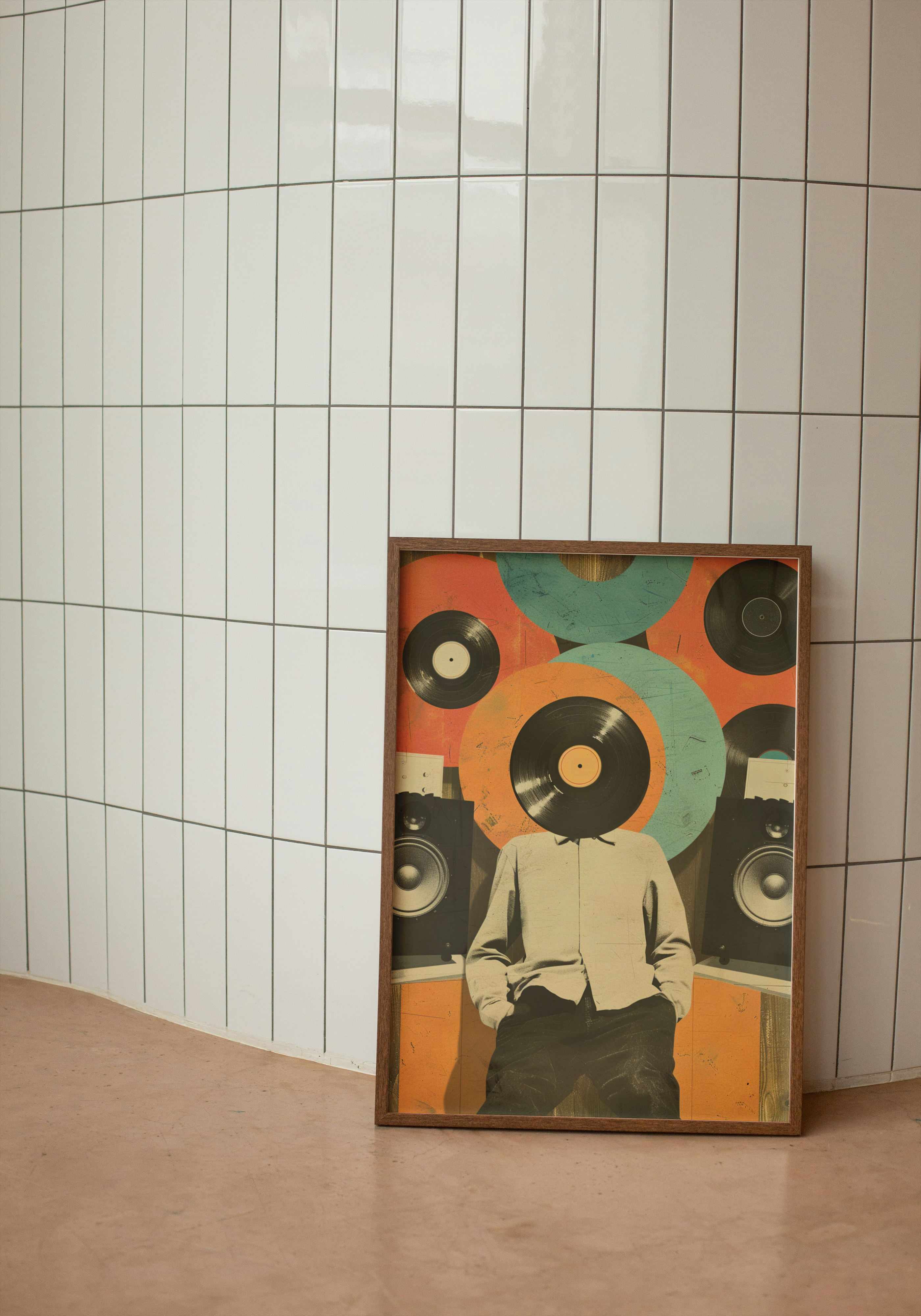 Vinyl Head – Retro Music Print