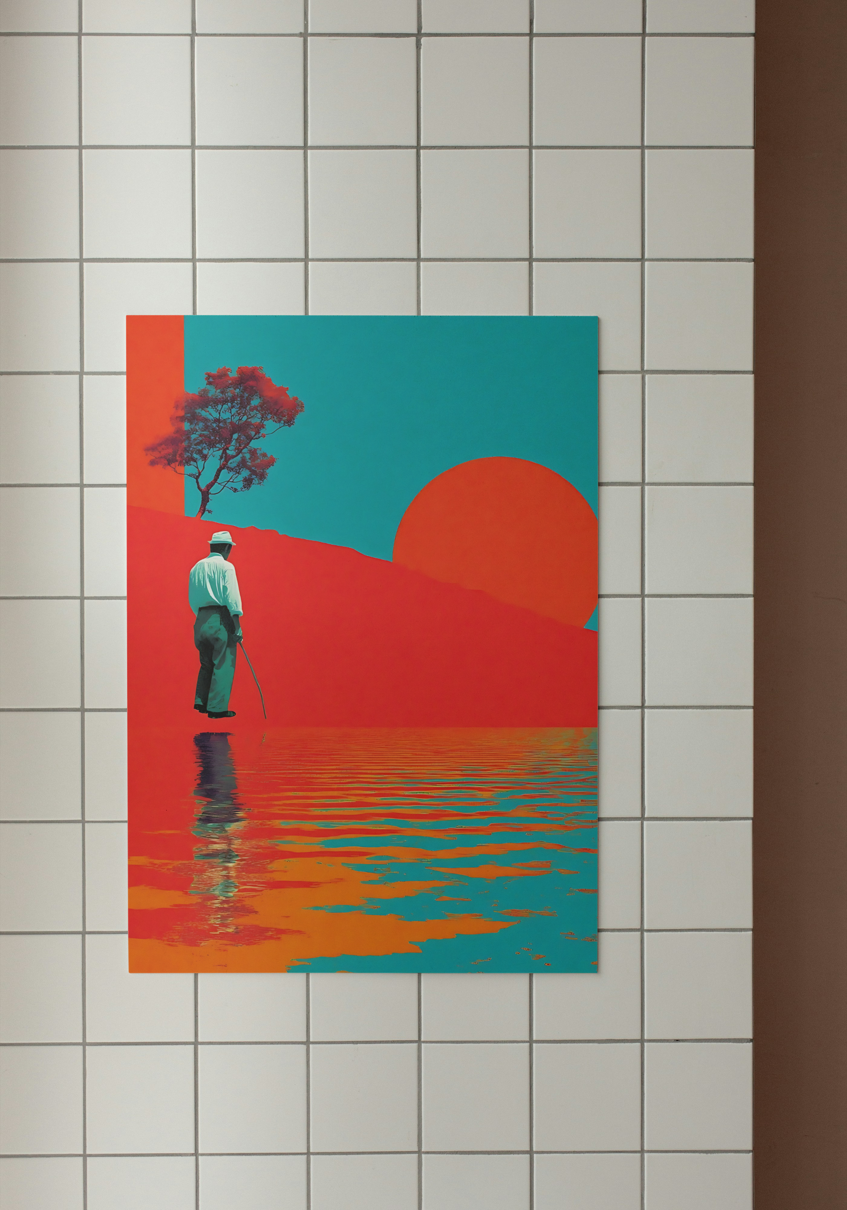 Wanderer & Sun – Surreal Japanese Pop Art Print