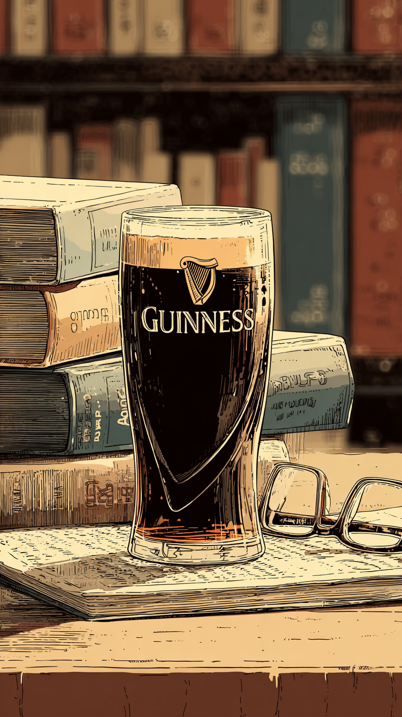 Classic Guinness Pint - Literary Ambiance Art Poster