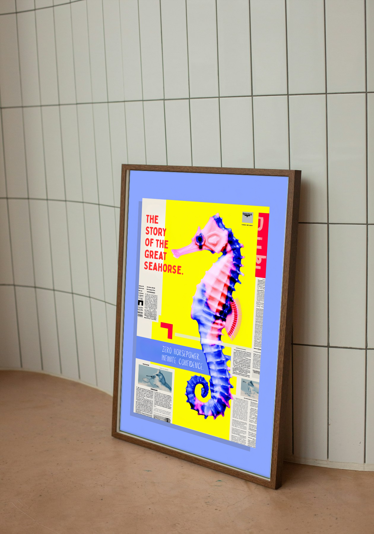 The Great Seahorse Story - Vibrant Marine Art Poster