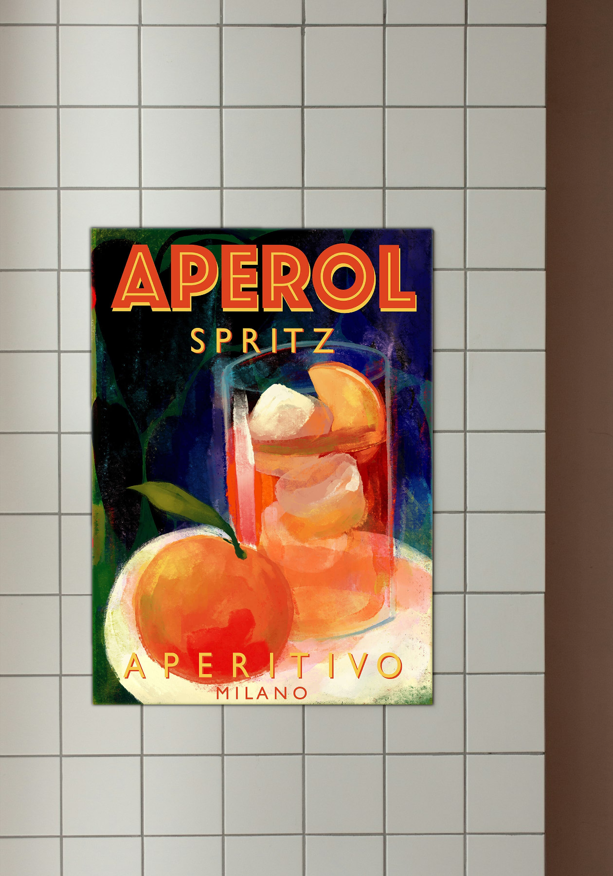 Aperol Spritz - Vibrant Illustrated Cocktail Poster