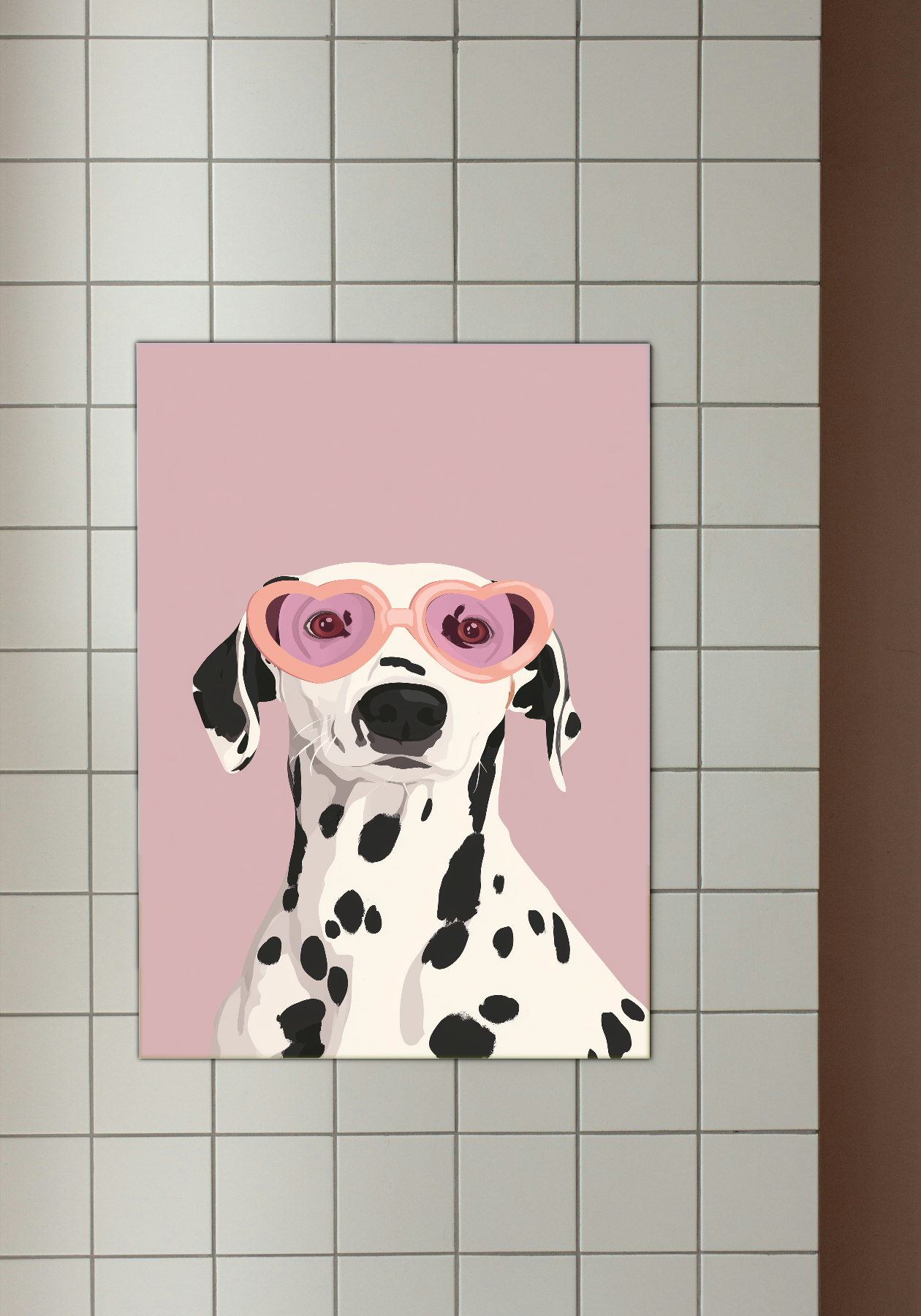 Dalmatian in Heart-Shaped Sunglasses - Playful Modern Art