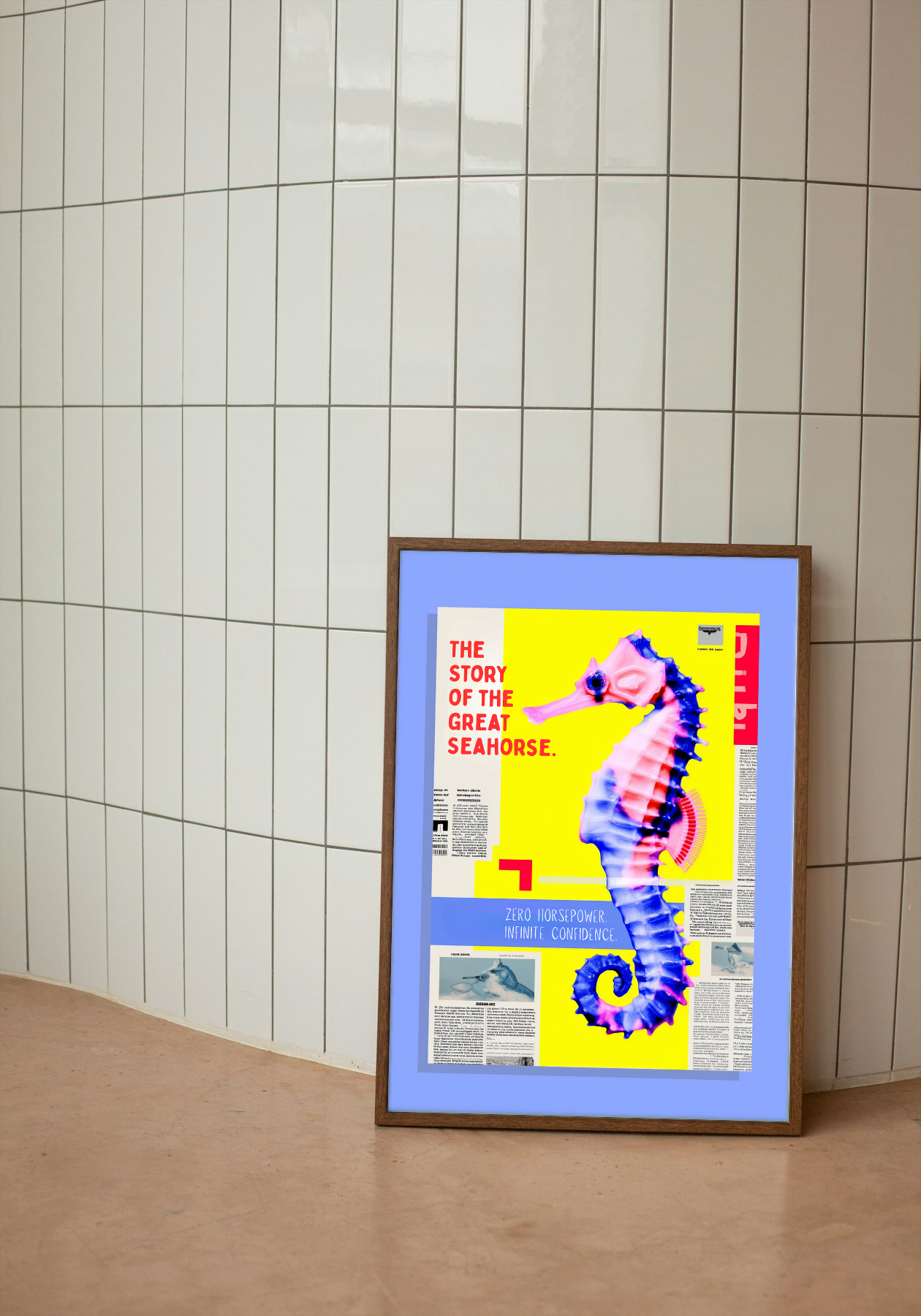 The Great Seahorse Story - Vibrant Marine Art Poster