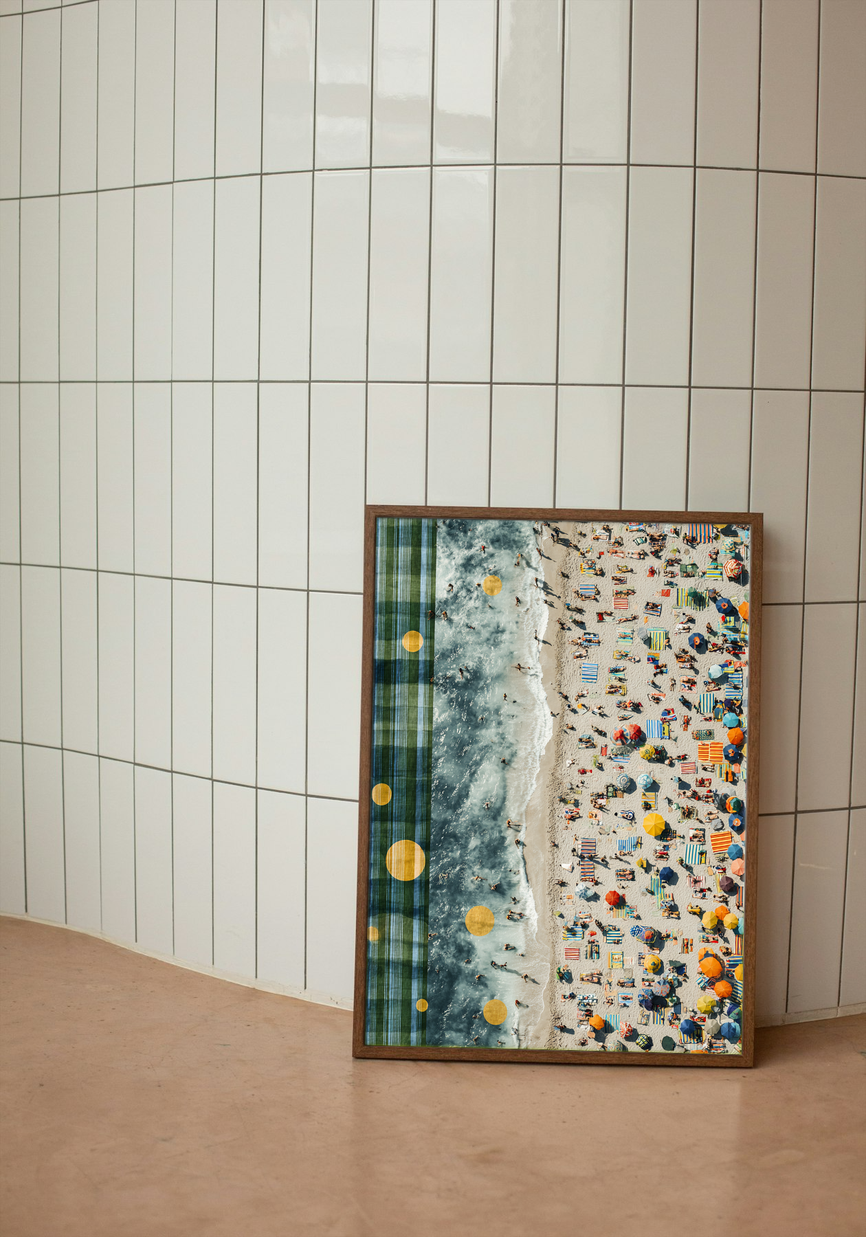 Beach Mosaic - Aerial View With Abstract Overlay