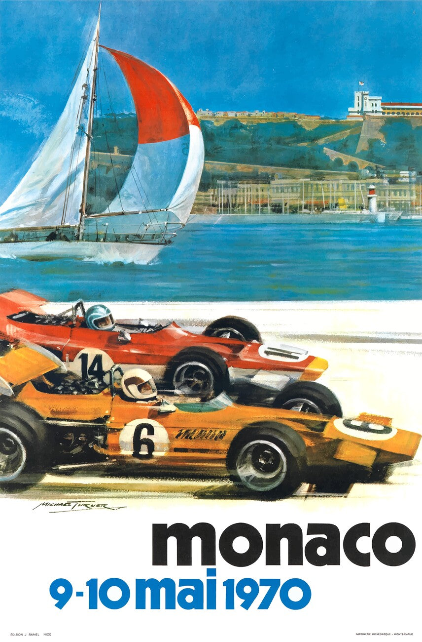 Monaco Grand Prix 1970 - Vintage Racing & Sailing Art